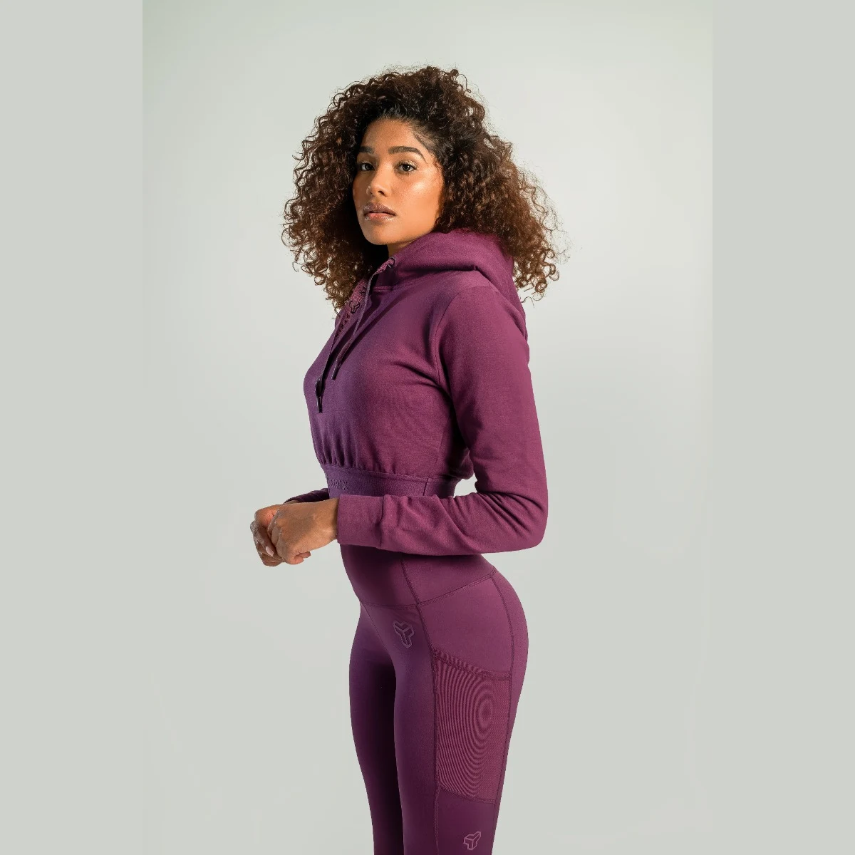 STRIX Hanorac pentru femei Essential Cropped Hoodie plum · záber 3