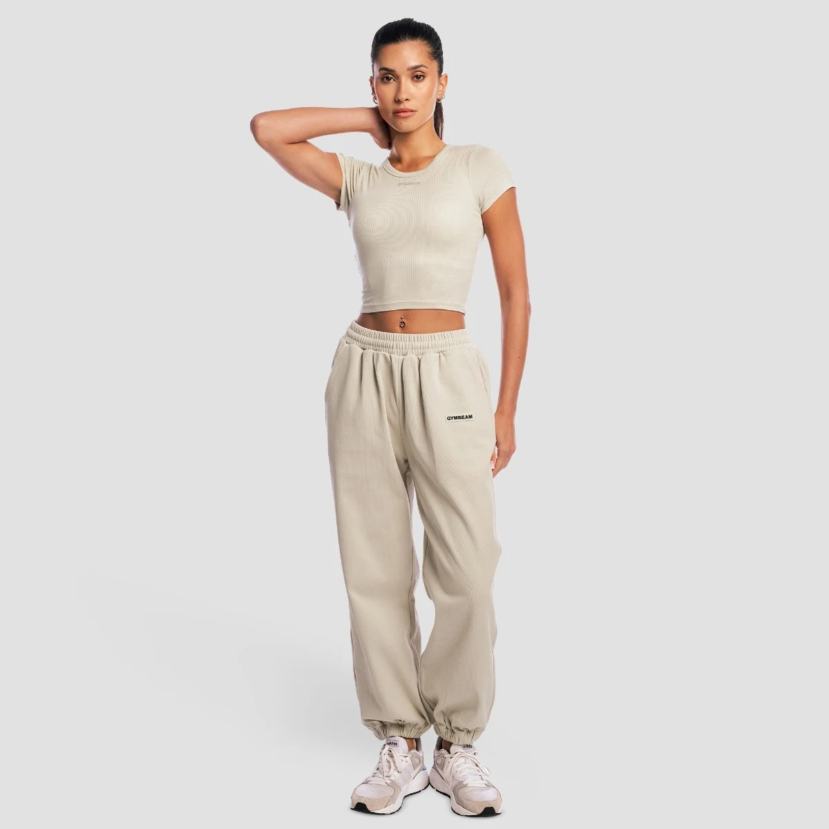 GymBeam Tricou pentru femei Cropped Aura Grey · záber 5
