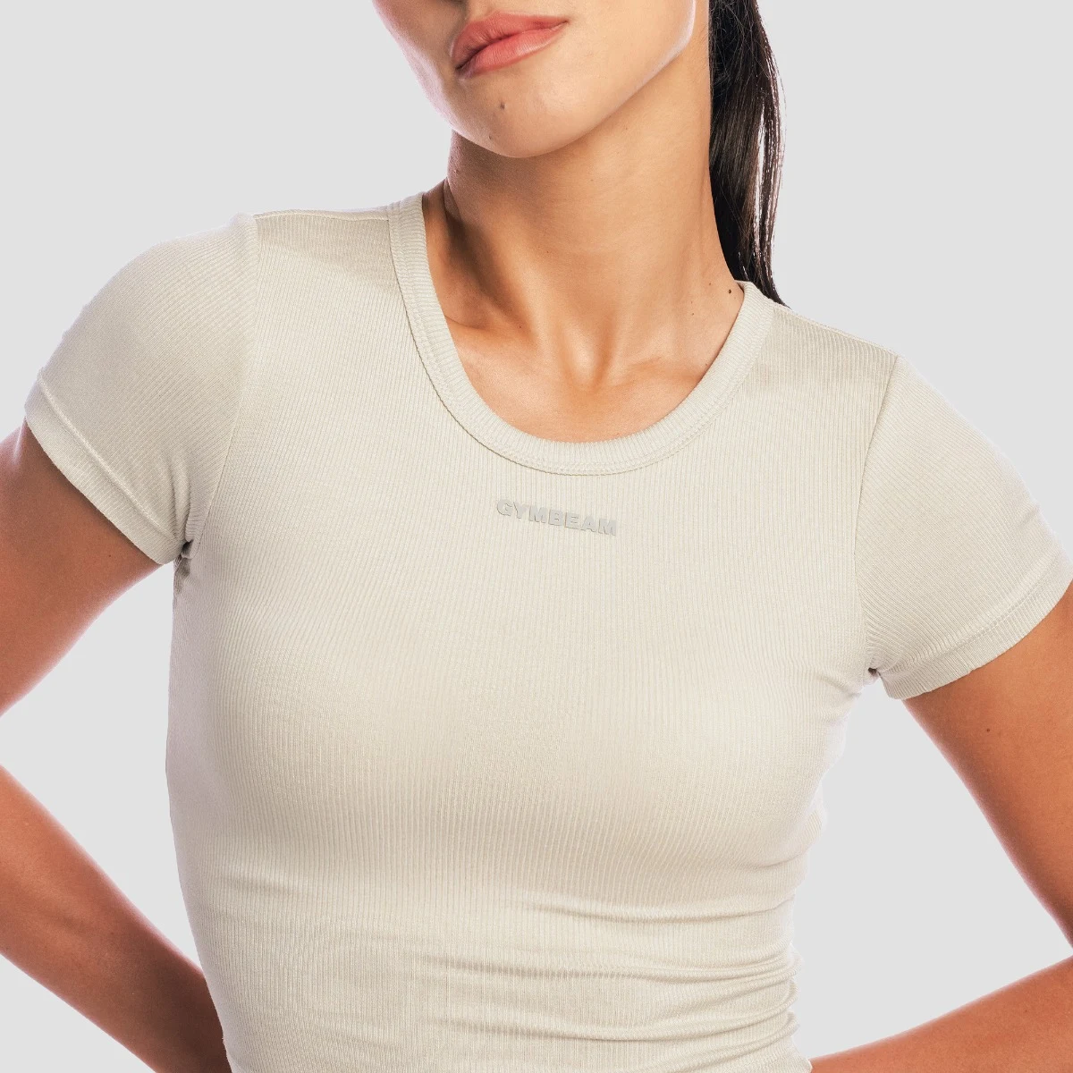GymBeam Tricou pentru femei Cropped Aura Grey · záber 2