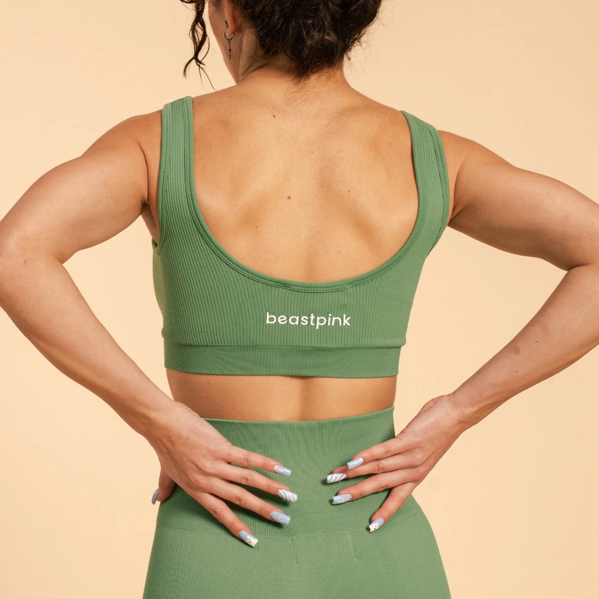BeastPink Sutien sport Bralette Hyper Olivine · záber 3