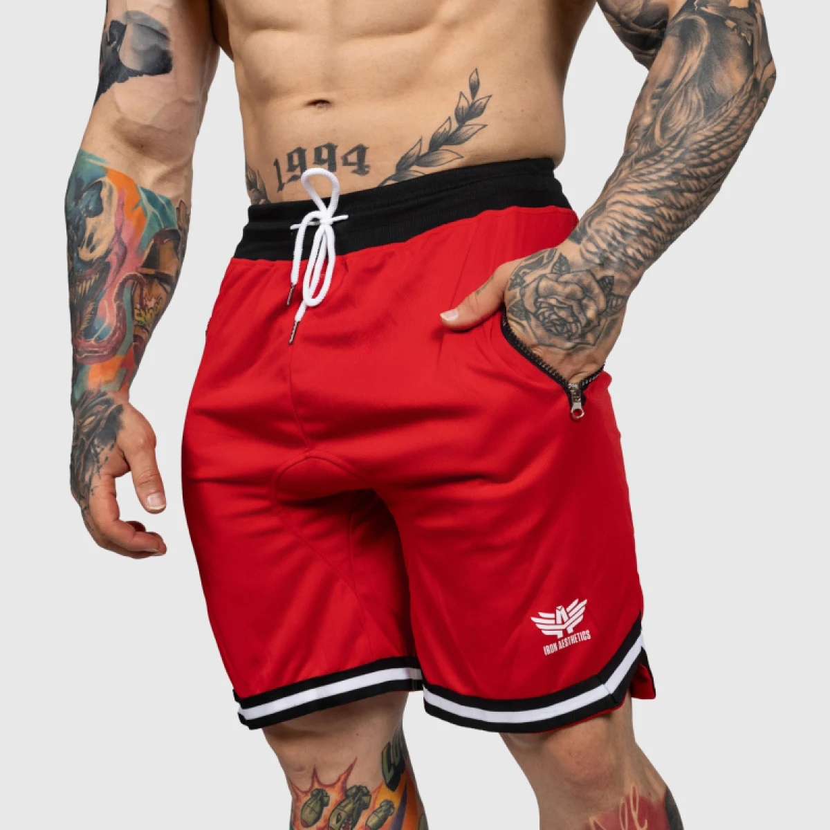 Șorturi de trening Iron Aesthetics Unleash, roșii · záber 1