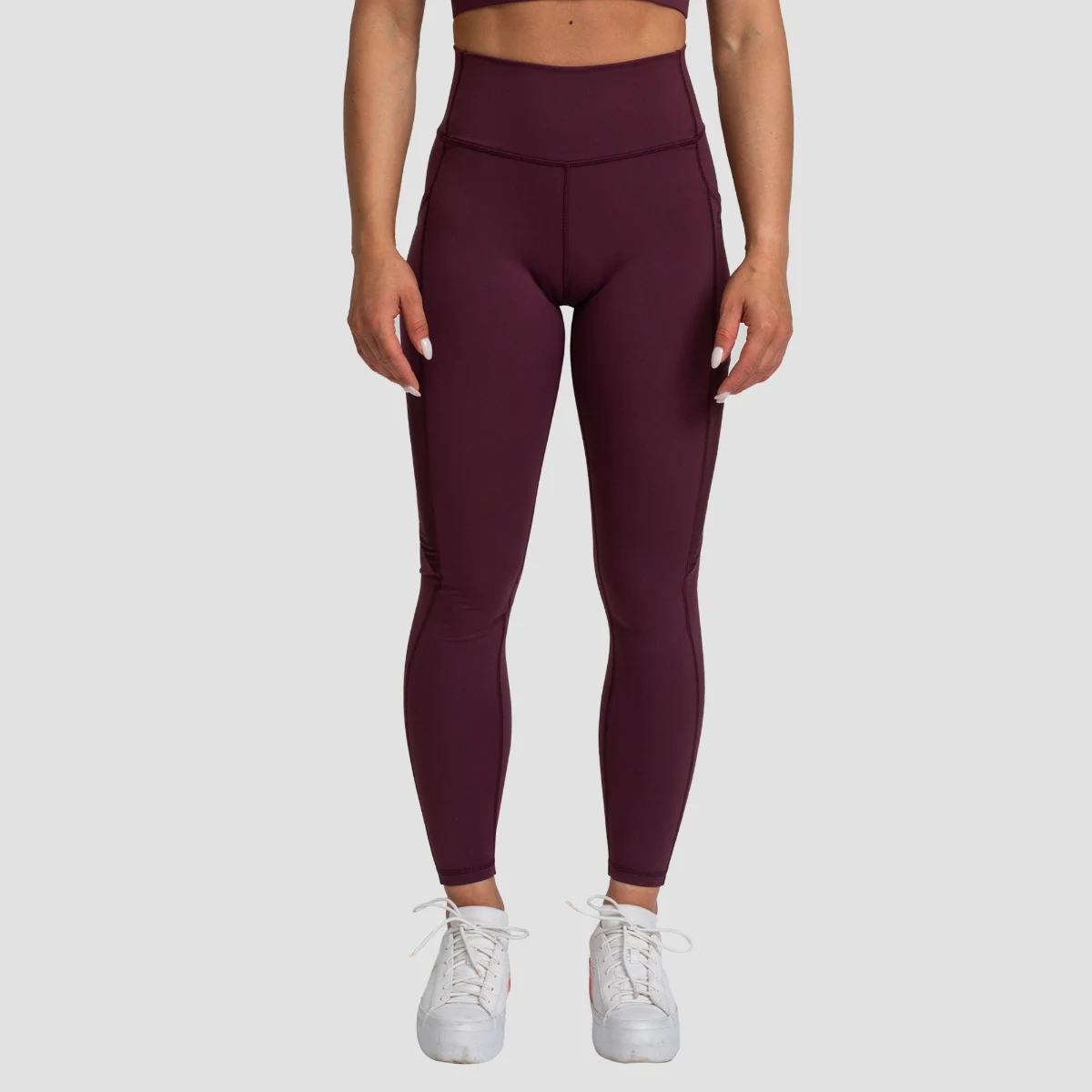 GymBeam Colanți pentru femei Mesh Panel Eggplant · záber 1