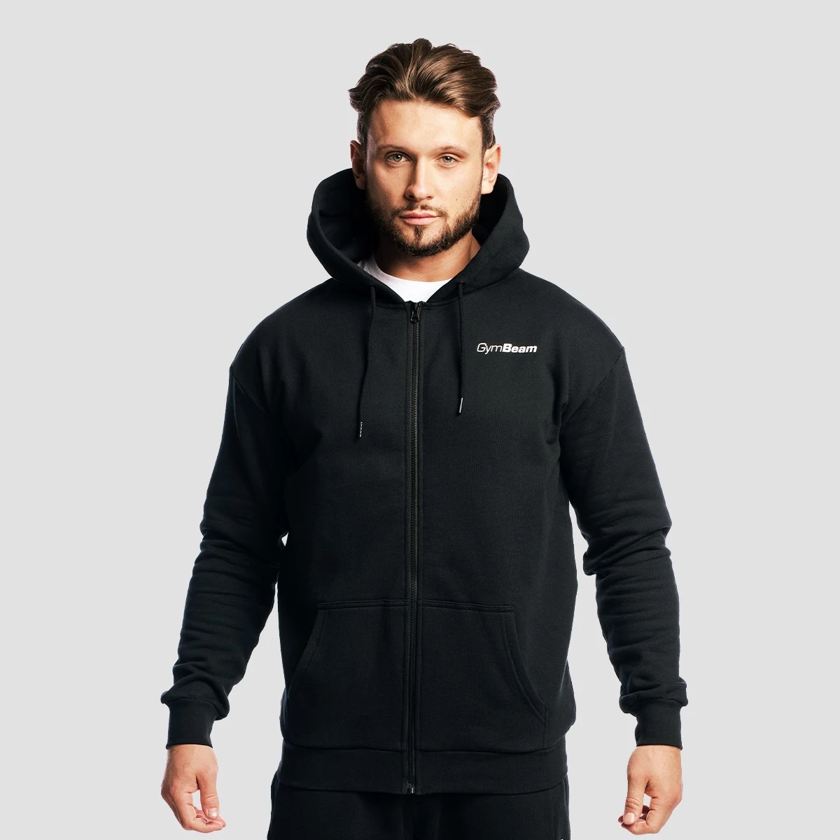 GymBeam Hanorac cu fermoar Zone Black · záber 2