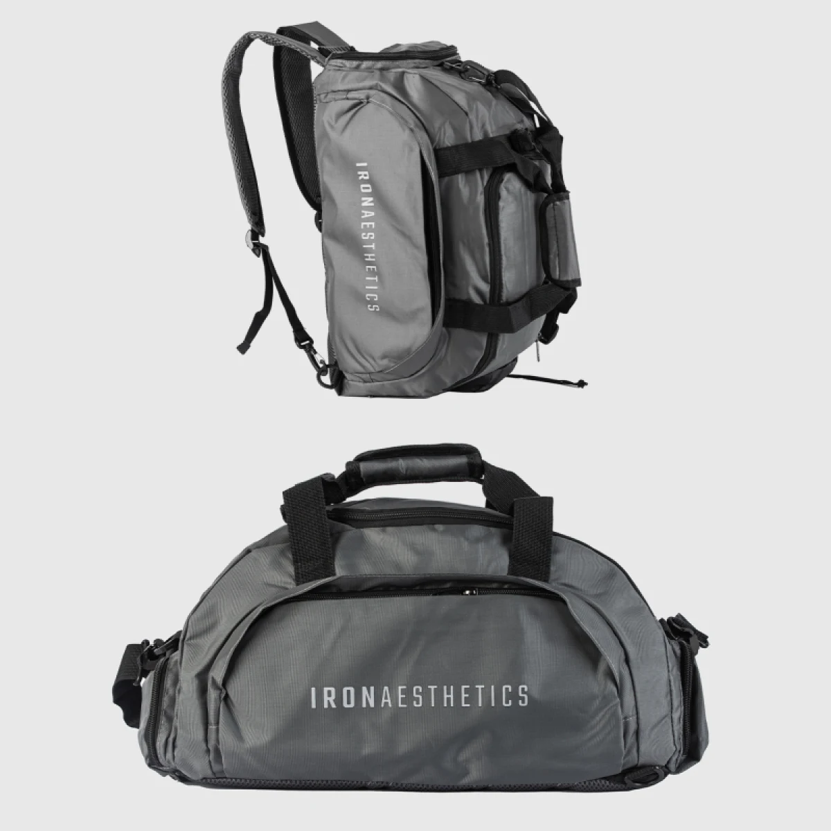 Geantă sport Iron Aesthetics FitKit 2in1, gri · záber 1
