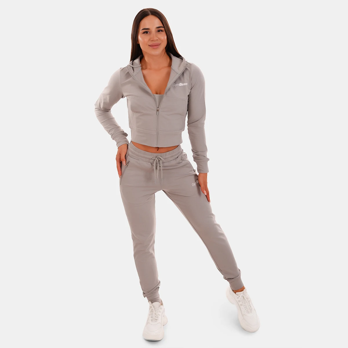 GymBeam Hanorac pentru femei Zip-up TRN Grey · záber 4