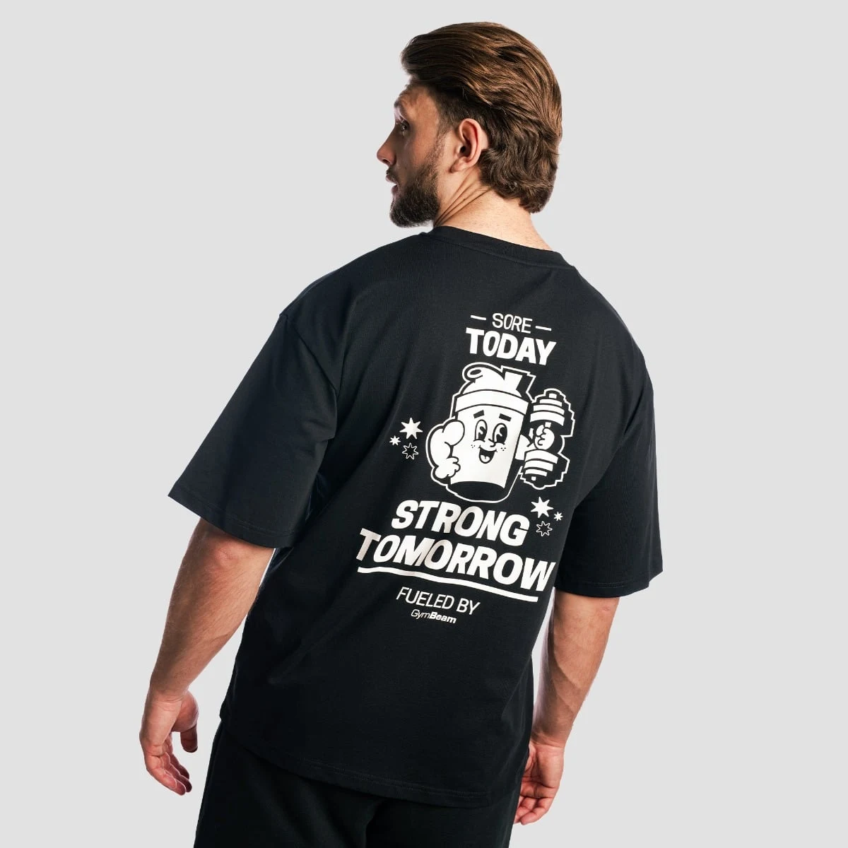 GymBeam Tricou Boxy Shaker Black · záber 2