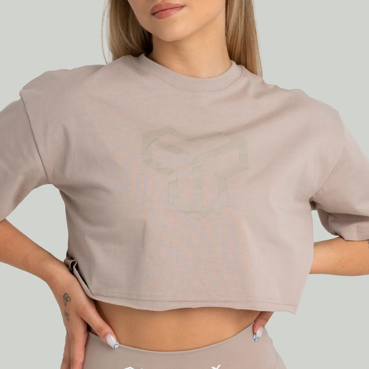 STRIX Tricou pentru femei CropTop Taupe · záber 2