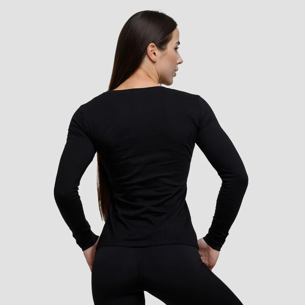 GymBeam Top cu mânecă lungă pentru femei Basic Black · záber 3