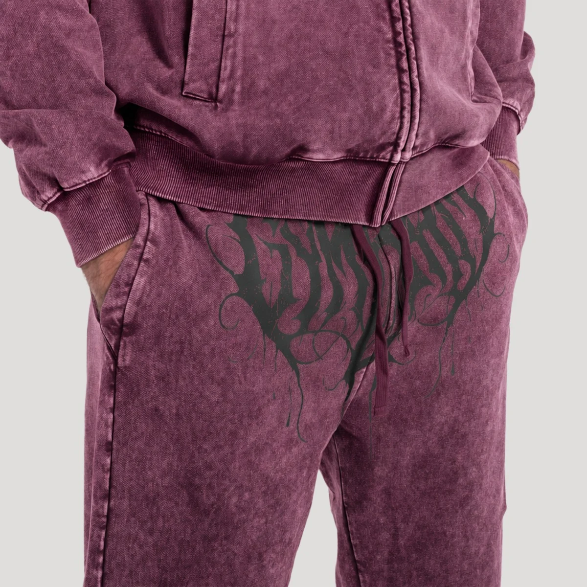 GymBeam Pantaloni sport Abyss Raisin · záber 4