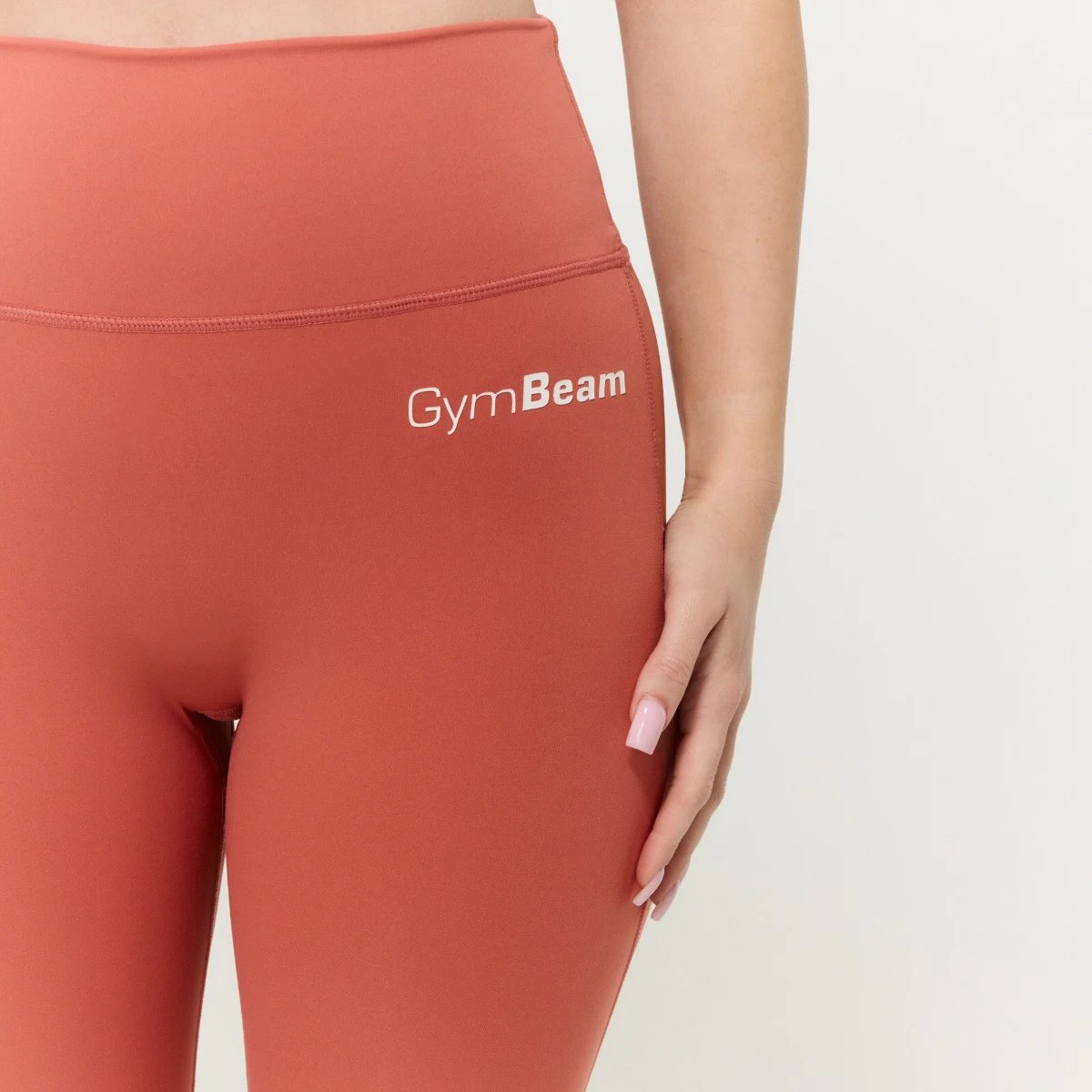 GymBeam Colanți pentru femei High-waist Limitless Cinnamon · záber 2