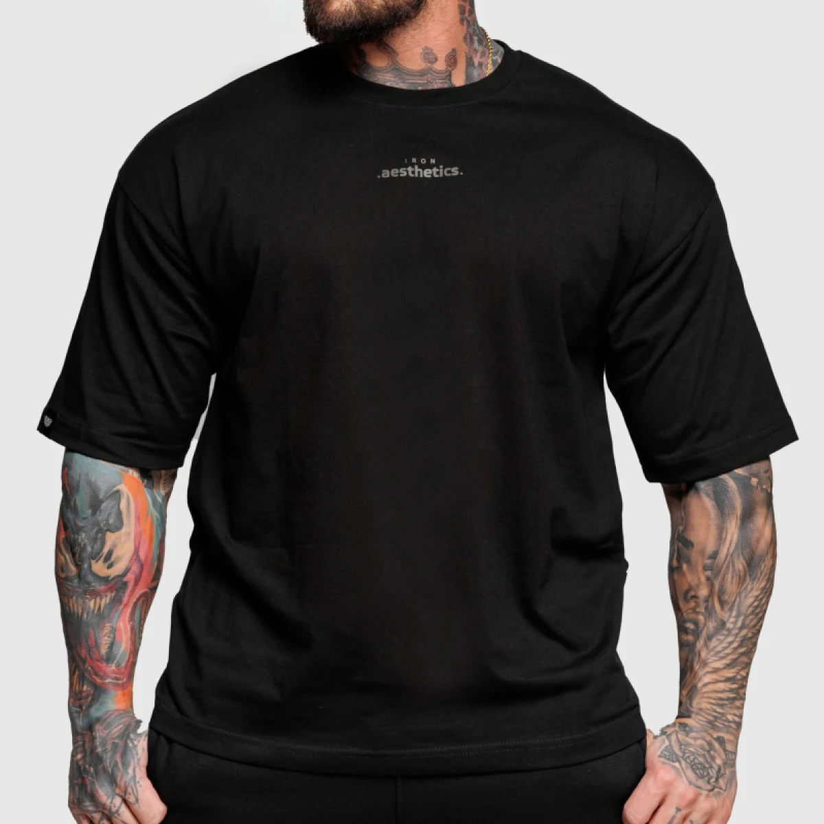 Tricou oversize Iron Aesthetics Major, negru · záber 1
