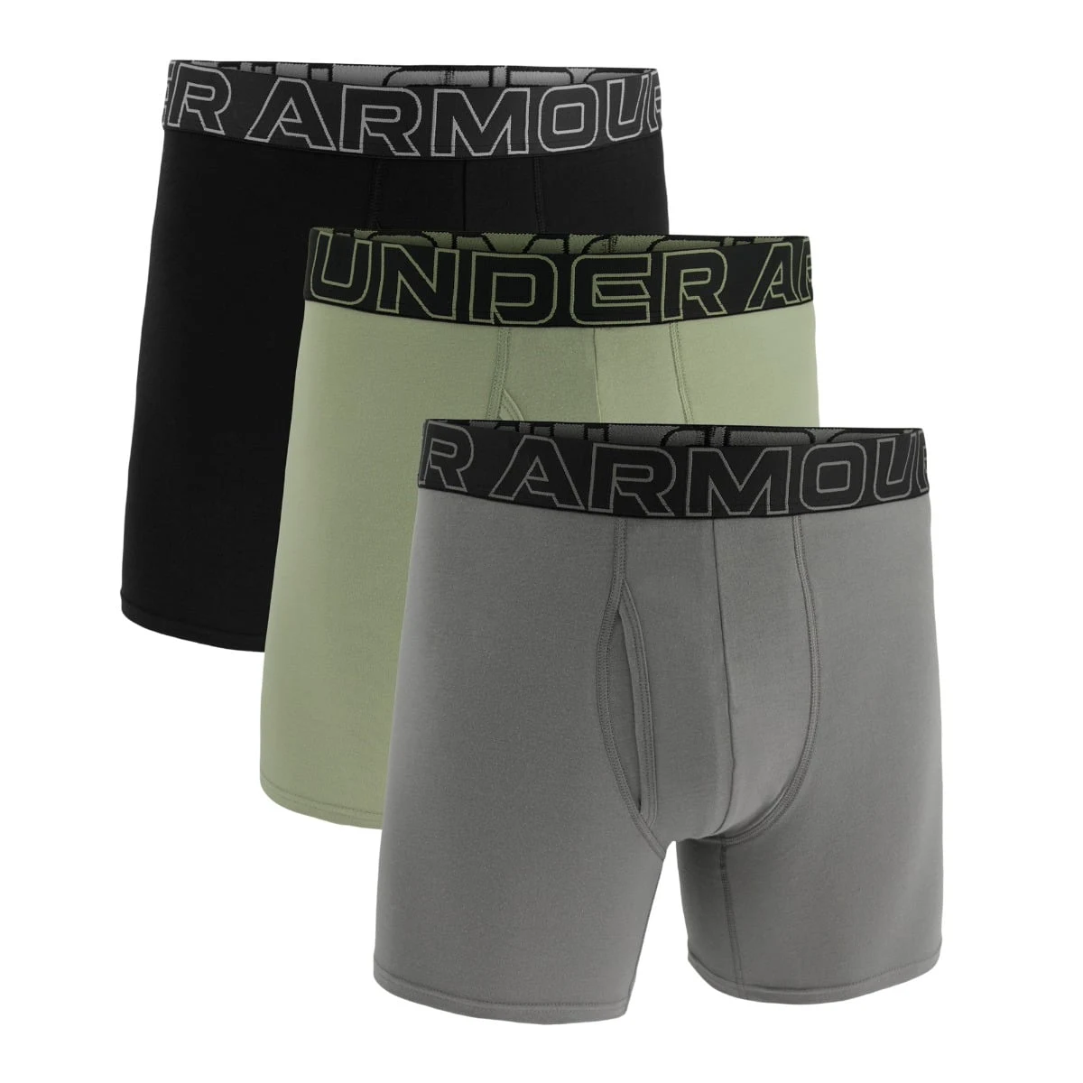 Under Armour Boxeri pentru bărbați Perf Cotton 6in 3Pack Green · záber 4