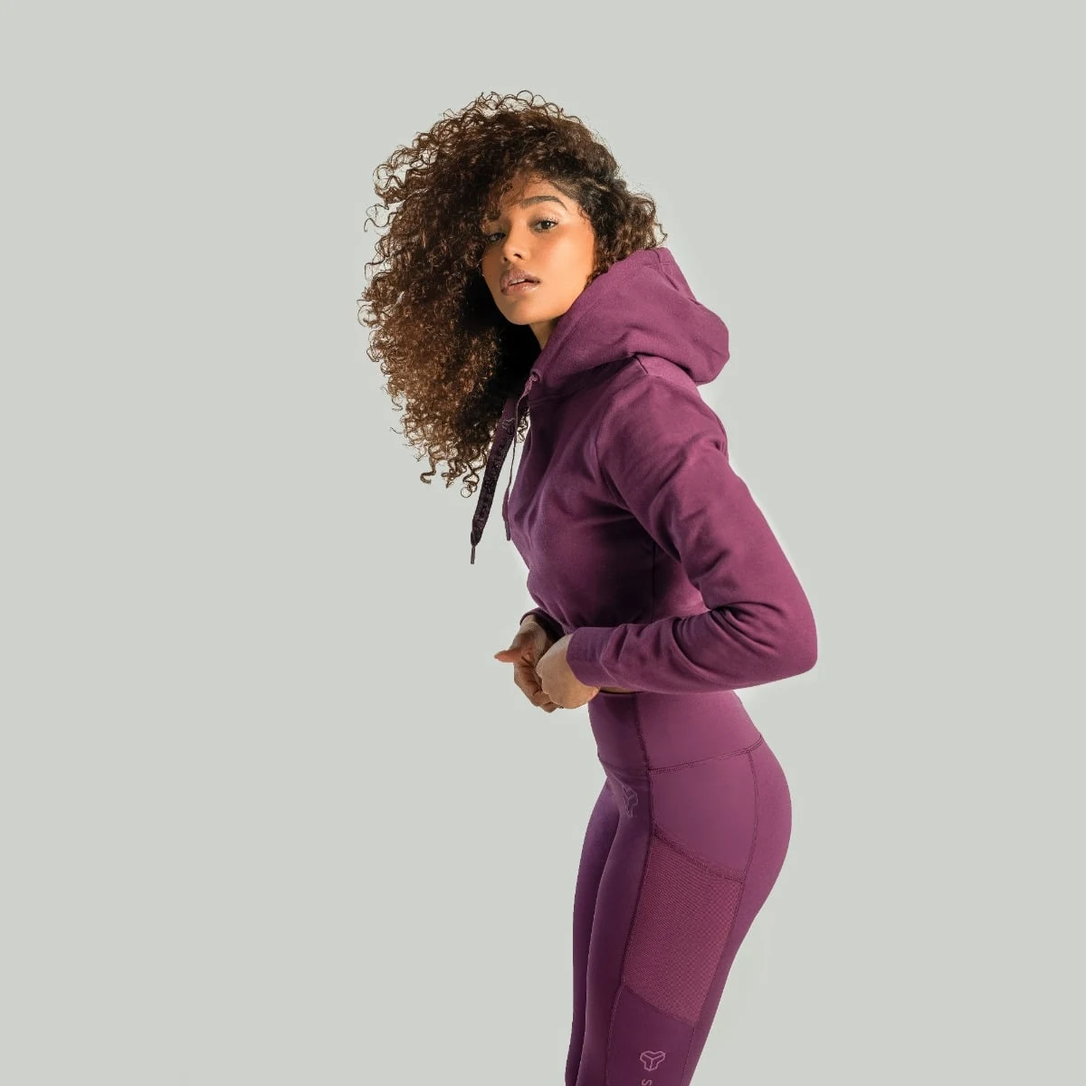 STRIX Hanorac pentru femei Essential Cropped Hoodie plum · záber 4