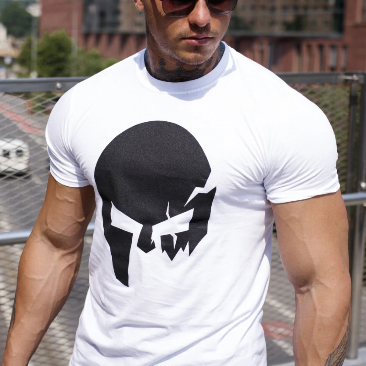 Tricou Ultrasoft Iron Aesthetics Skull, alb · záber 1