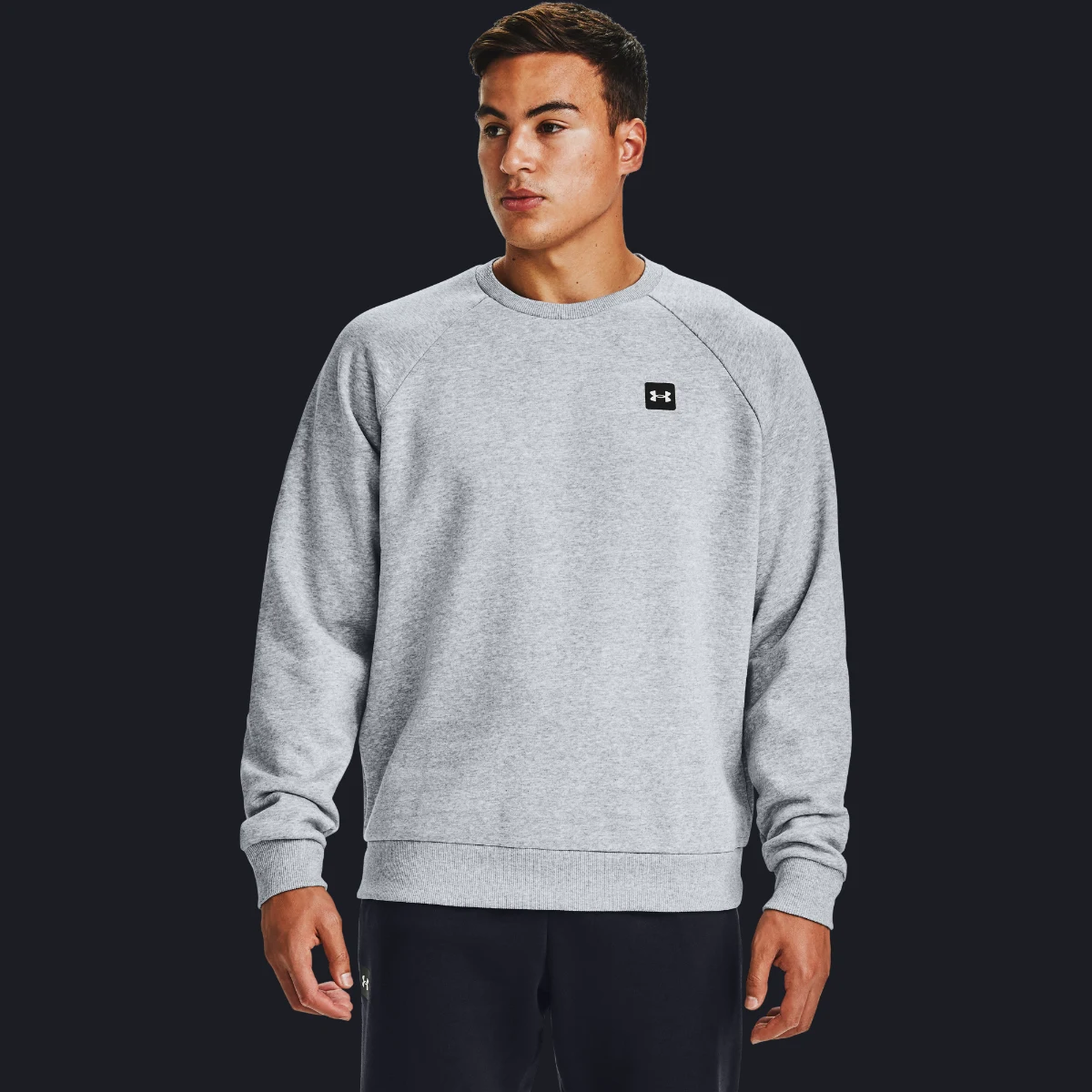 Under Armour Men‘s Hoodie Rival Fleece Crew Grey · záber 1