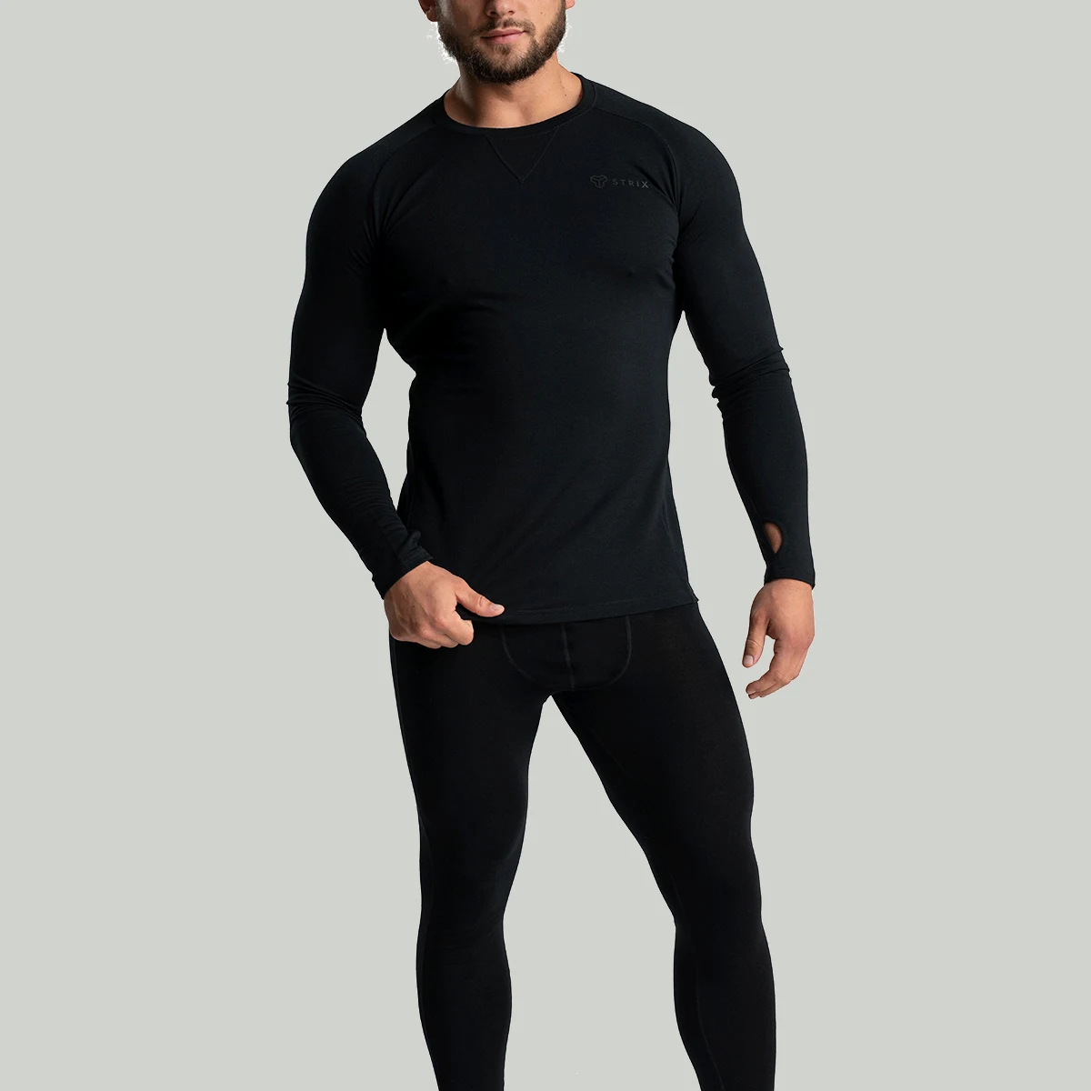 STRIX Colanți pentru bărbați MERINO I Black · záber 5