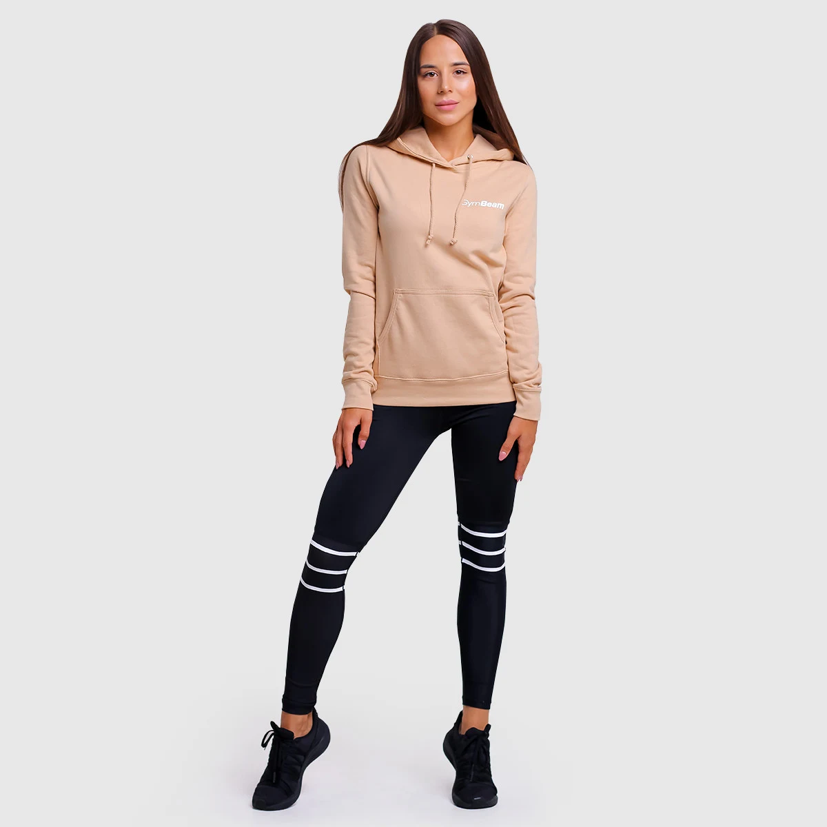 GymBeam Hanorac pentru femei PRO Hoodie Sand · záber 3