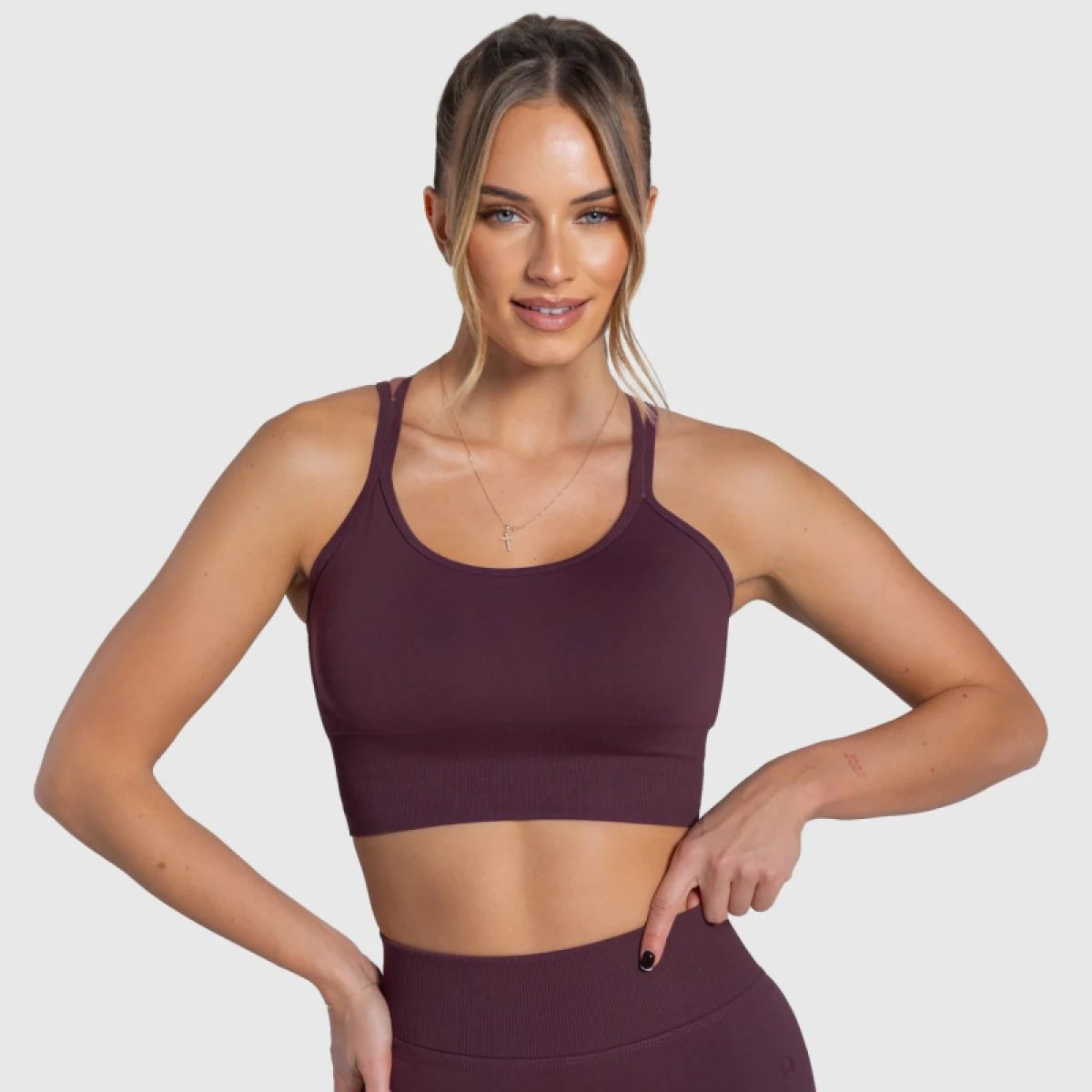 Bustieră sport damă Iron Aesthetics Ultimate, plum · záber 1