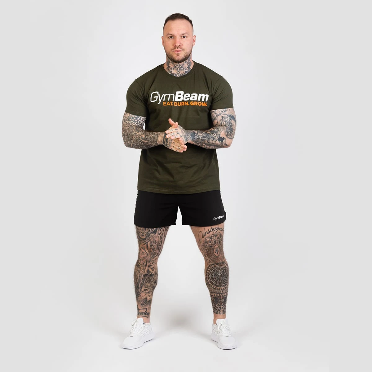 GymBeam Tricou Grow Military Green · záber 4