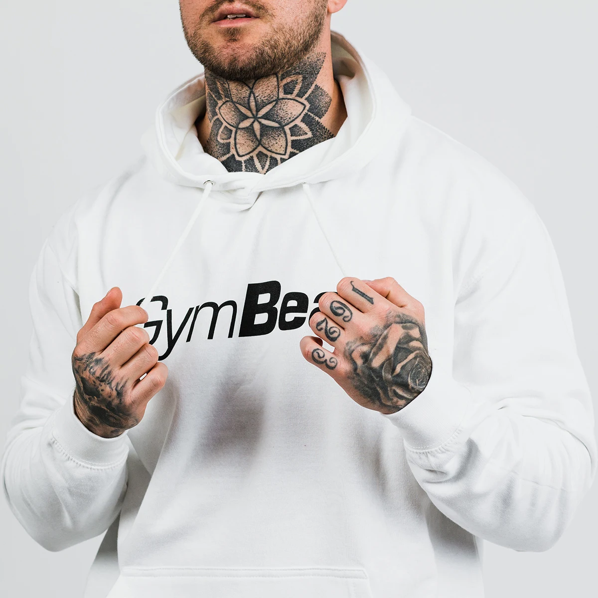GymBeam Hanorac PRO Hoodie White · záber 2