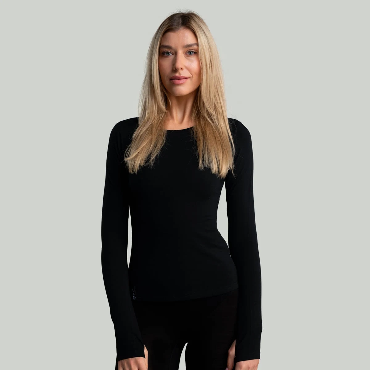 STRIX Top cu mânecă lungă pentru femei MERINO I Black · záber 1