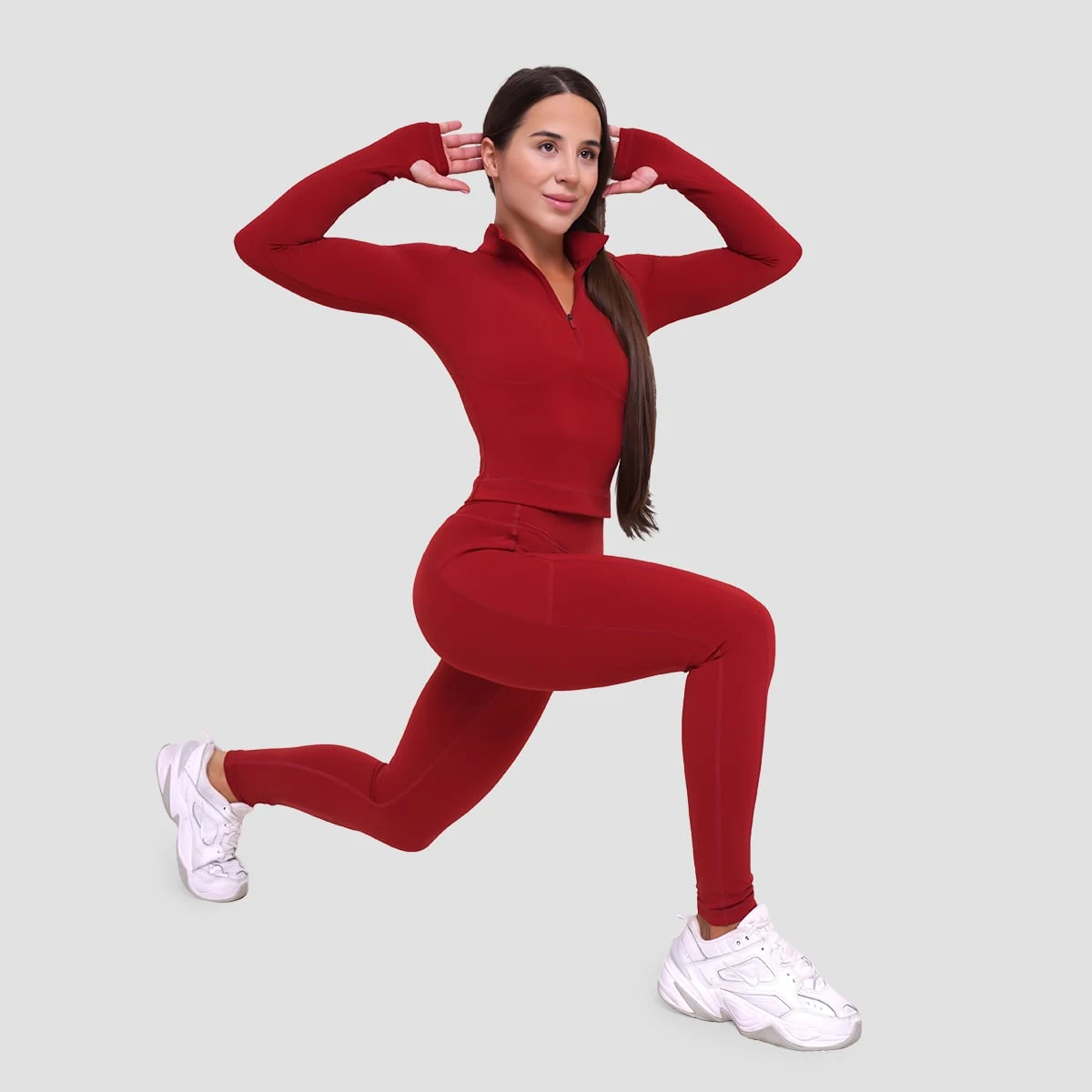 GymBeam Colanți pentru femei Ignite Dark Red · záber 5