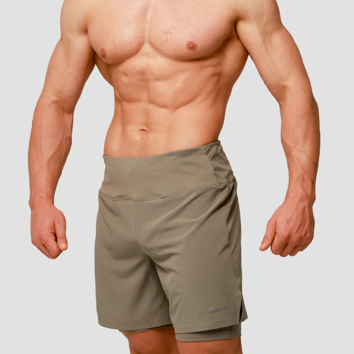 GymBeam Pantaloni scurți de alergare 2in1 Pulse Vetiver · záber 5