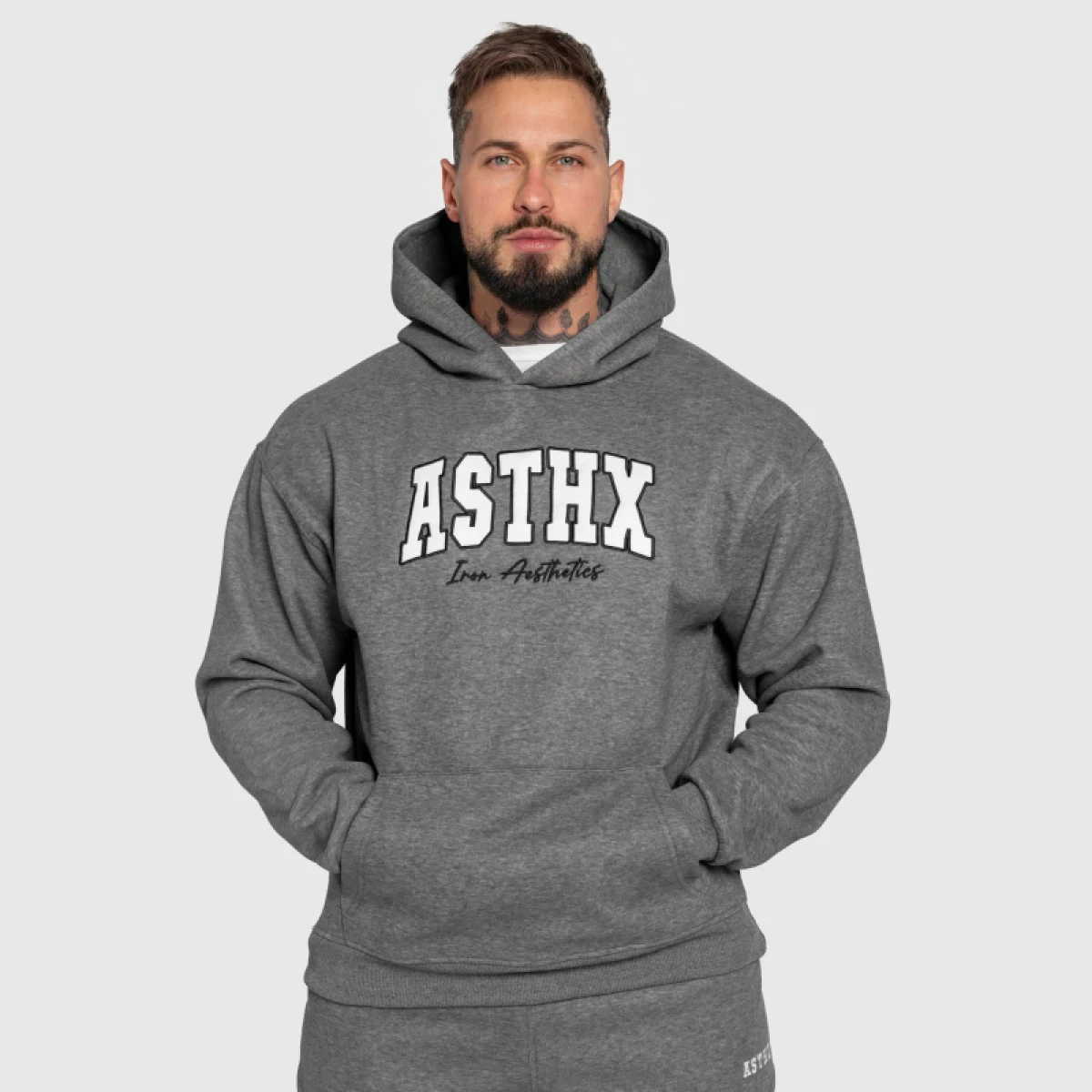Hanorac oversized Iron Aesthetics ASTHX, gri · záber 1