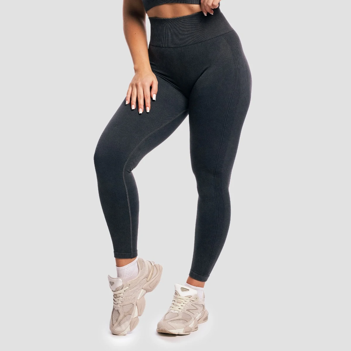 GymBeam Colanți pentru femei Lift Seamless Coal · záber 4