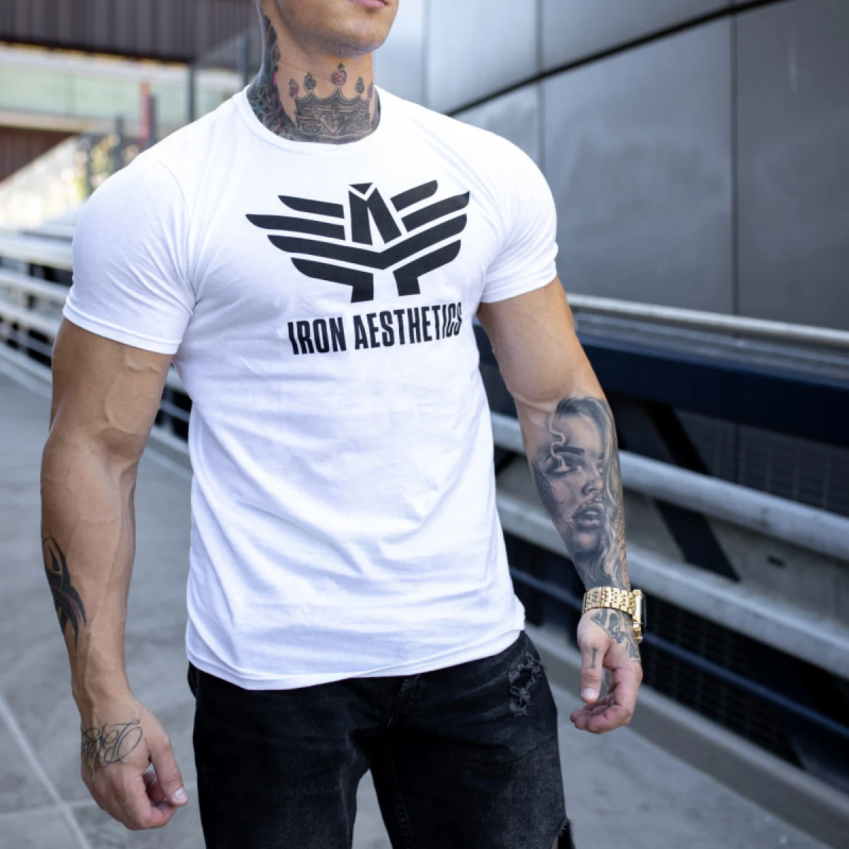 Tricou Ultrasoft Iron Aesthetics W&B, alb · záber 1