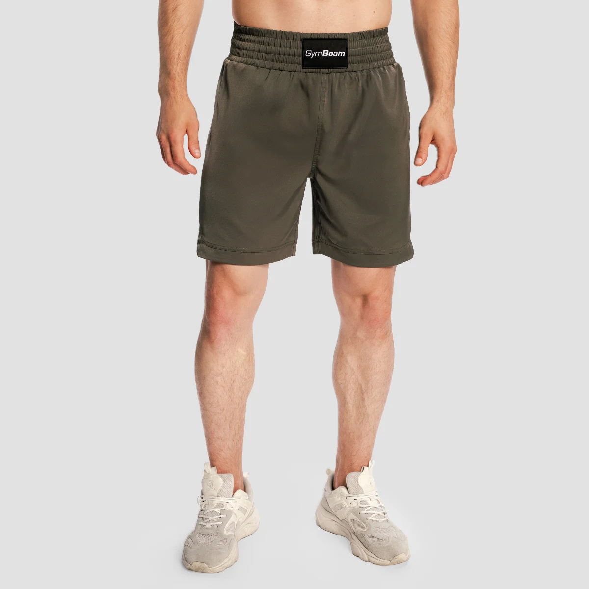GymBeam Pantaloni scurți Boxing Combat Olive Grey · záber 1