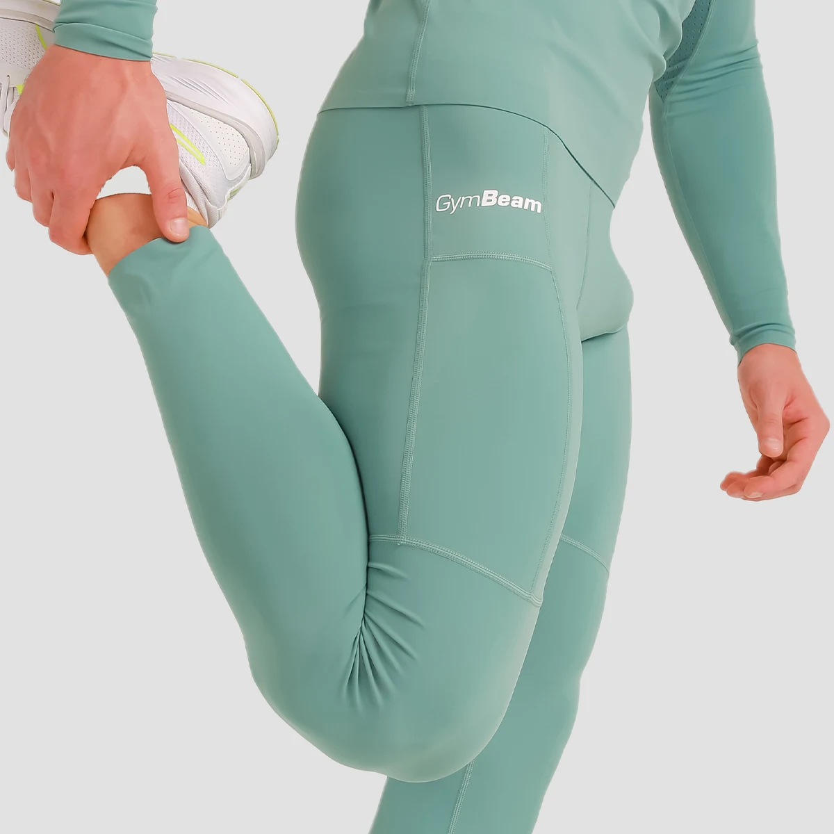 GymBeam Colanți de compresie High Blue · záber 4