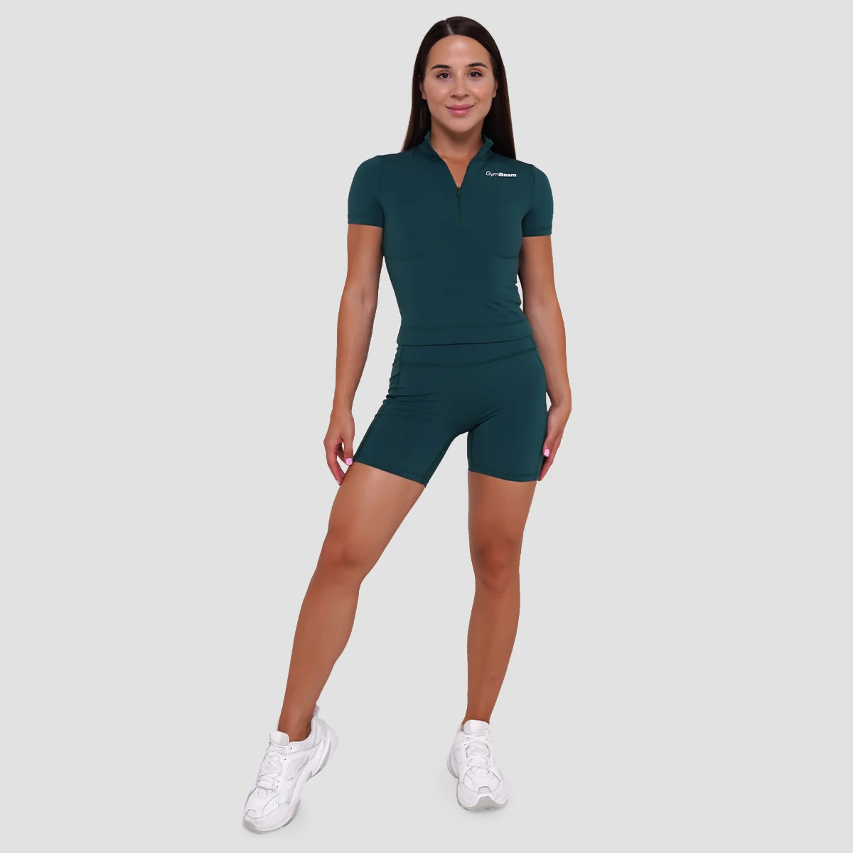 GymBeam Tricou pentru femei Cropped Ignite Dark Green · záber 5