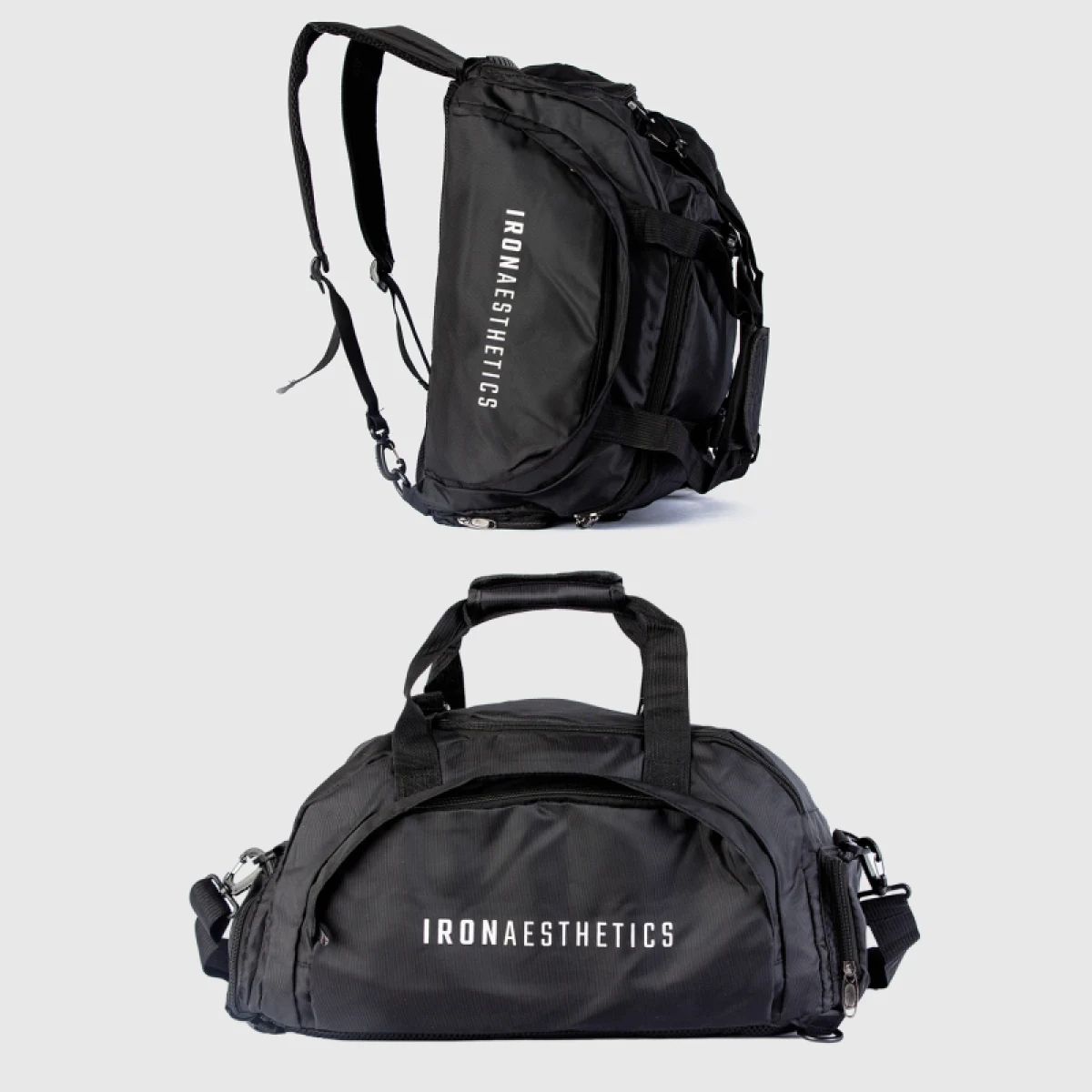 Geantă sport Iron Aesthetics FitKit 2in1, neagră · záber 1