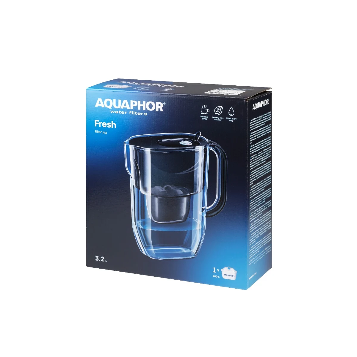 Aquaphor Cană filtrantă Fresh neagră · záber 5