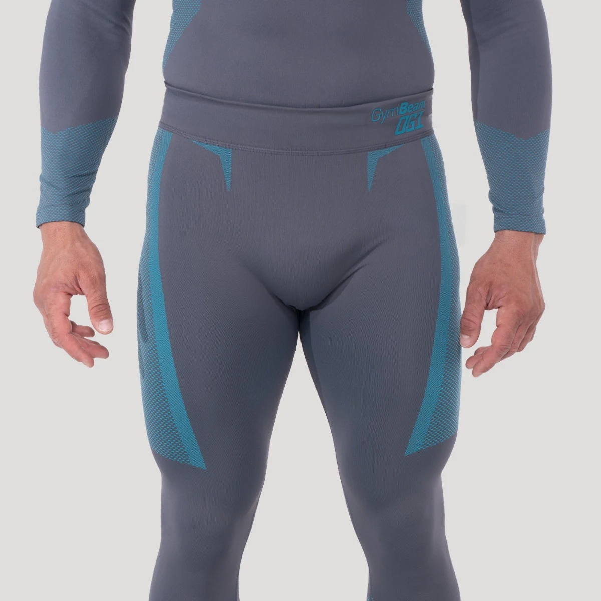 GymBeam Colanți fără cusături OG1 Grey/Blue · záber 5