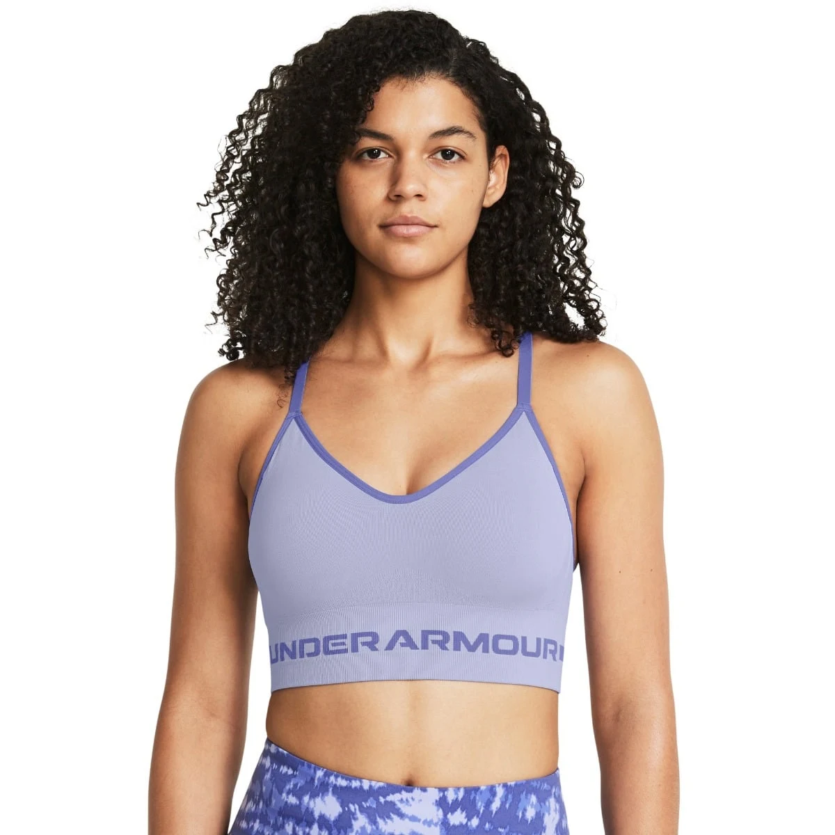 Under Armour Sutien Seamless Low Long Bra Purple · záber 1