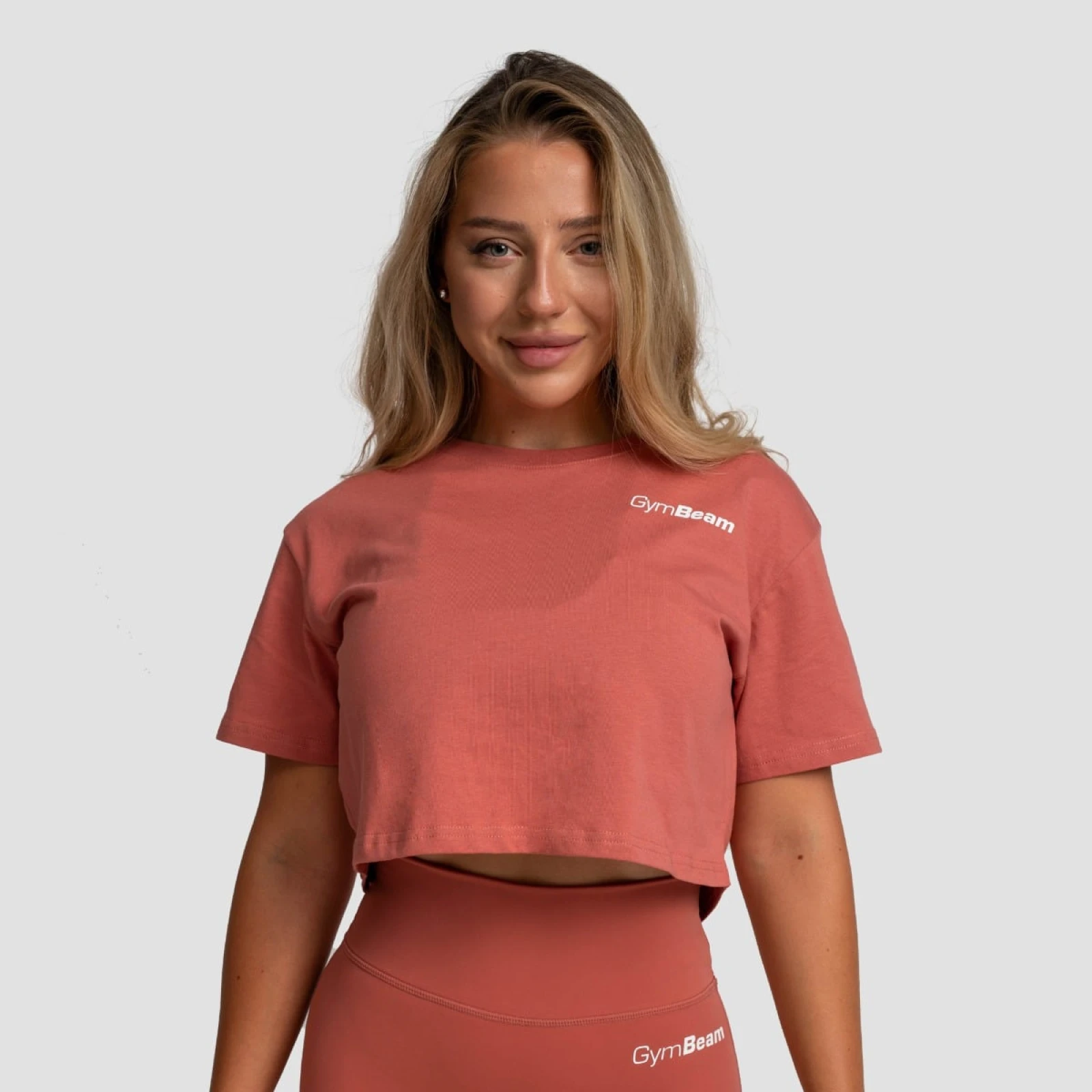 GymBeam Tricou pentru femei Cropped Limitless Cinnamon · záber 1