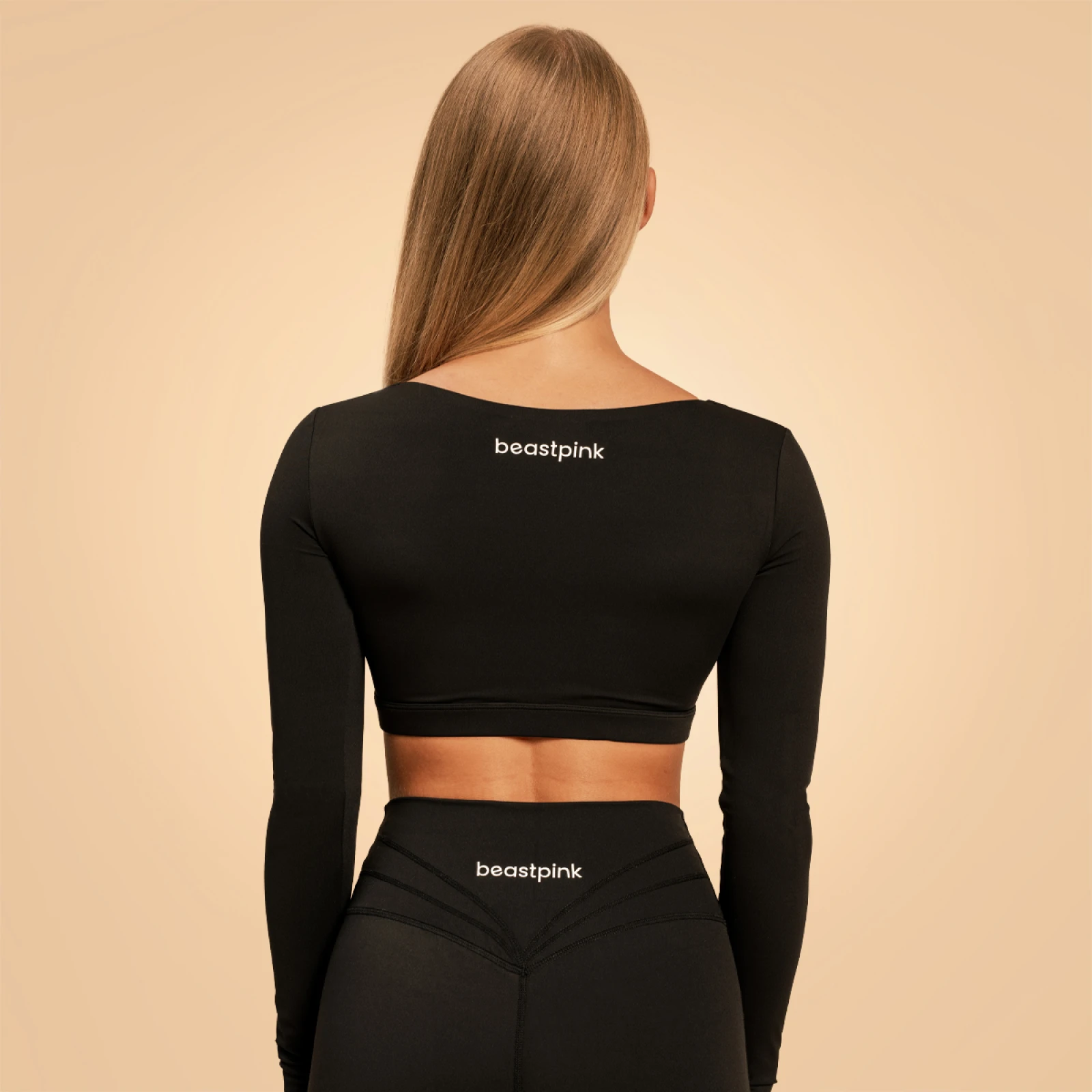 BeastPink Top sport pentru femei Sense Black · záber 4