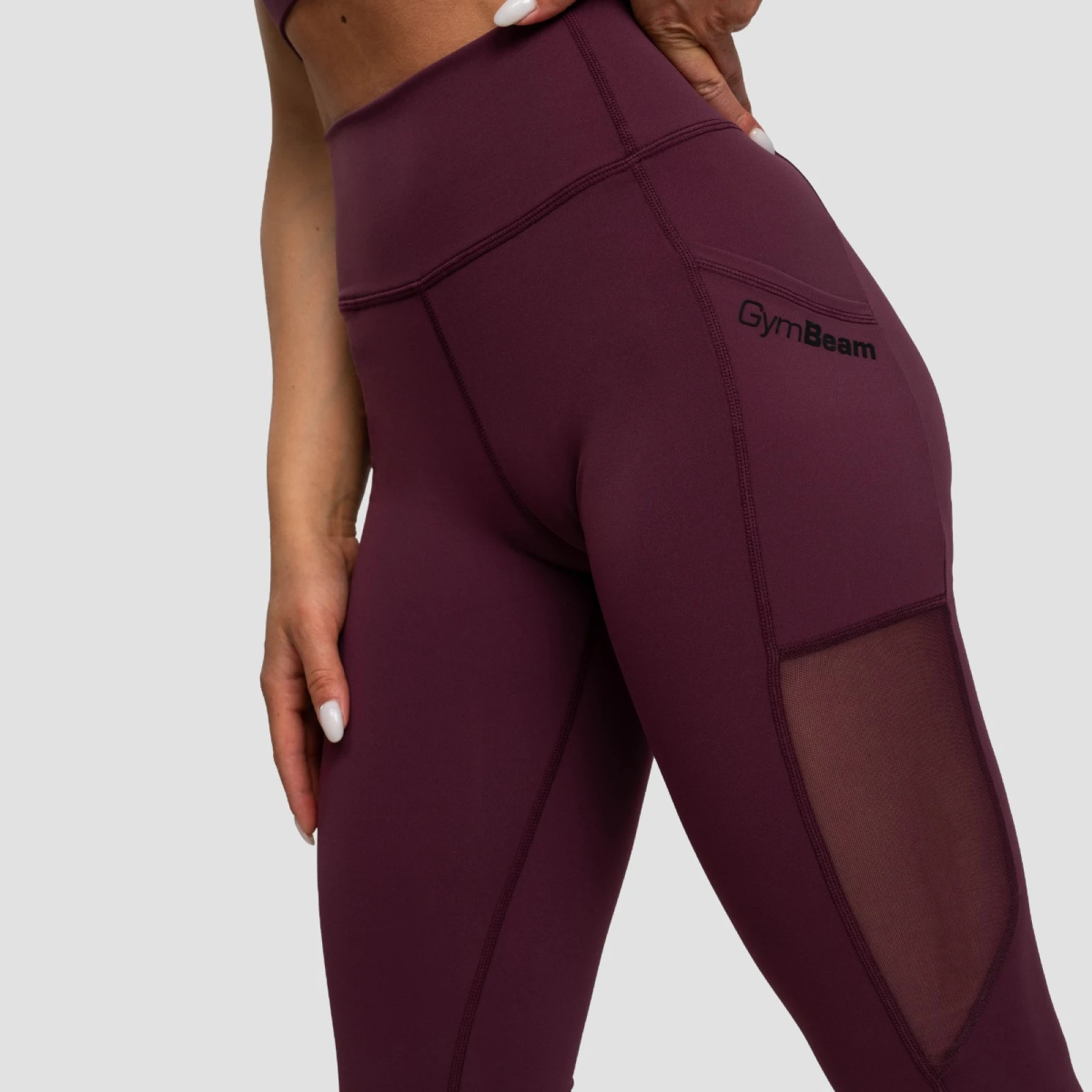GymBeam Colanți pentru femei Mesh Panel Eggplant · záber 2