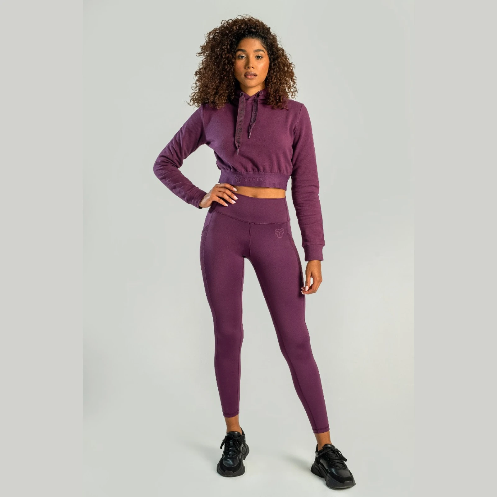 STRIX Hanorac pentru femei Essential Cropped Hoodie plum · záber 5