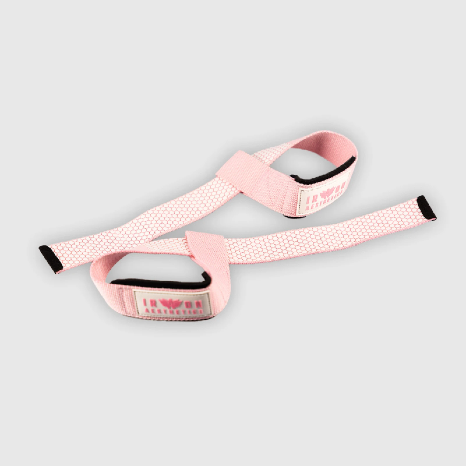 Curele cu grip Iron Aesthetics Grip Straps, roz · záber 1