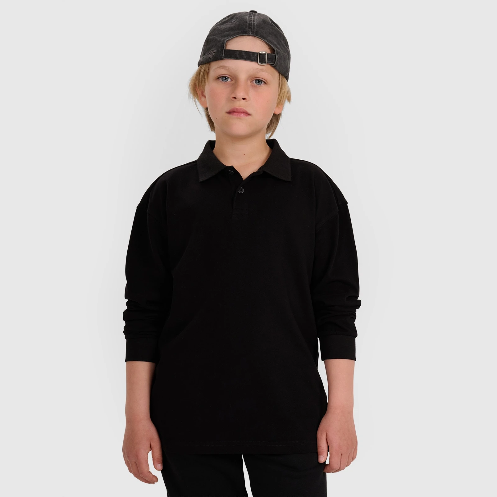 Chlapčenské polo longsleeve regular - čierna · záber 1