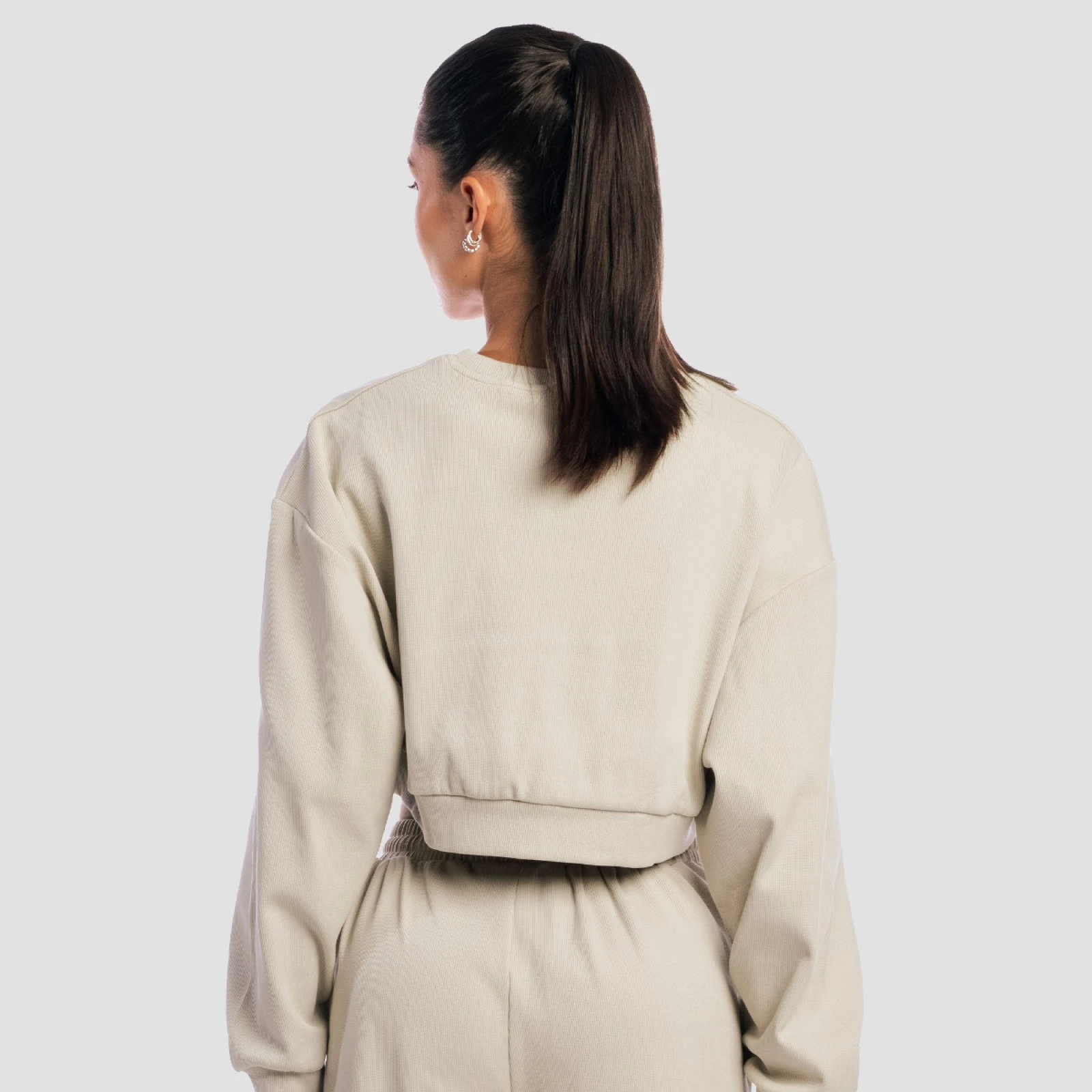 GymBeam Hanorac pentru femei Cropped Aura Grey · záber 4