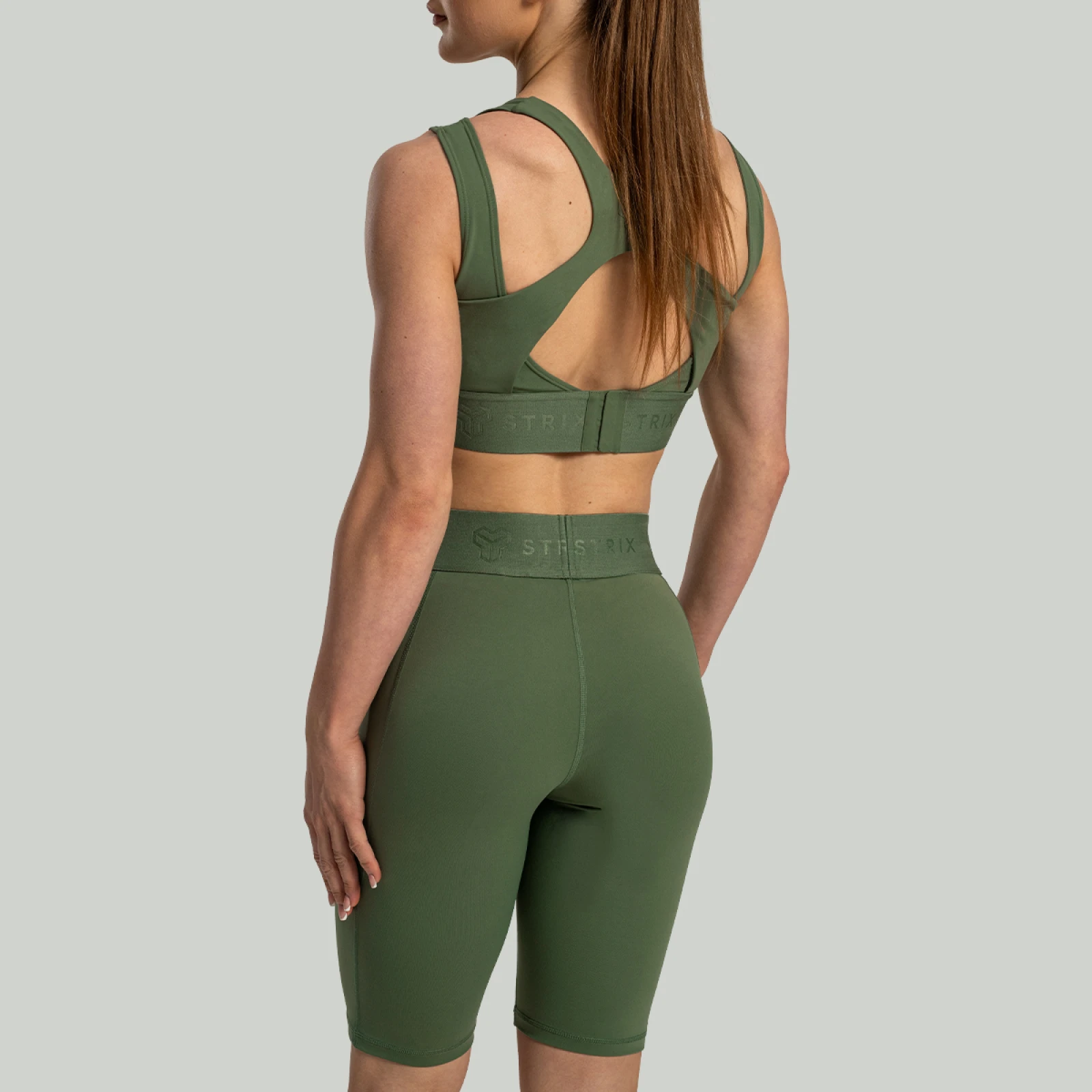 STRIX Pantaloni scurți pentru femei Biker Lunar Cedar Green · záber 3