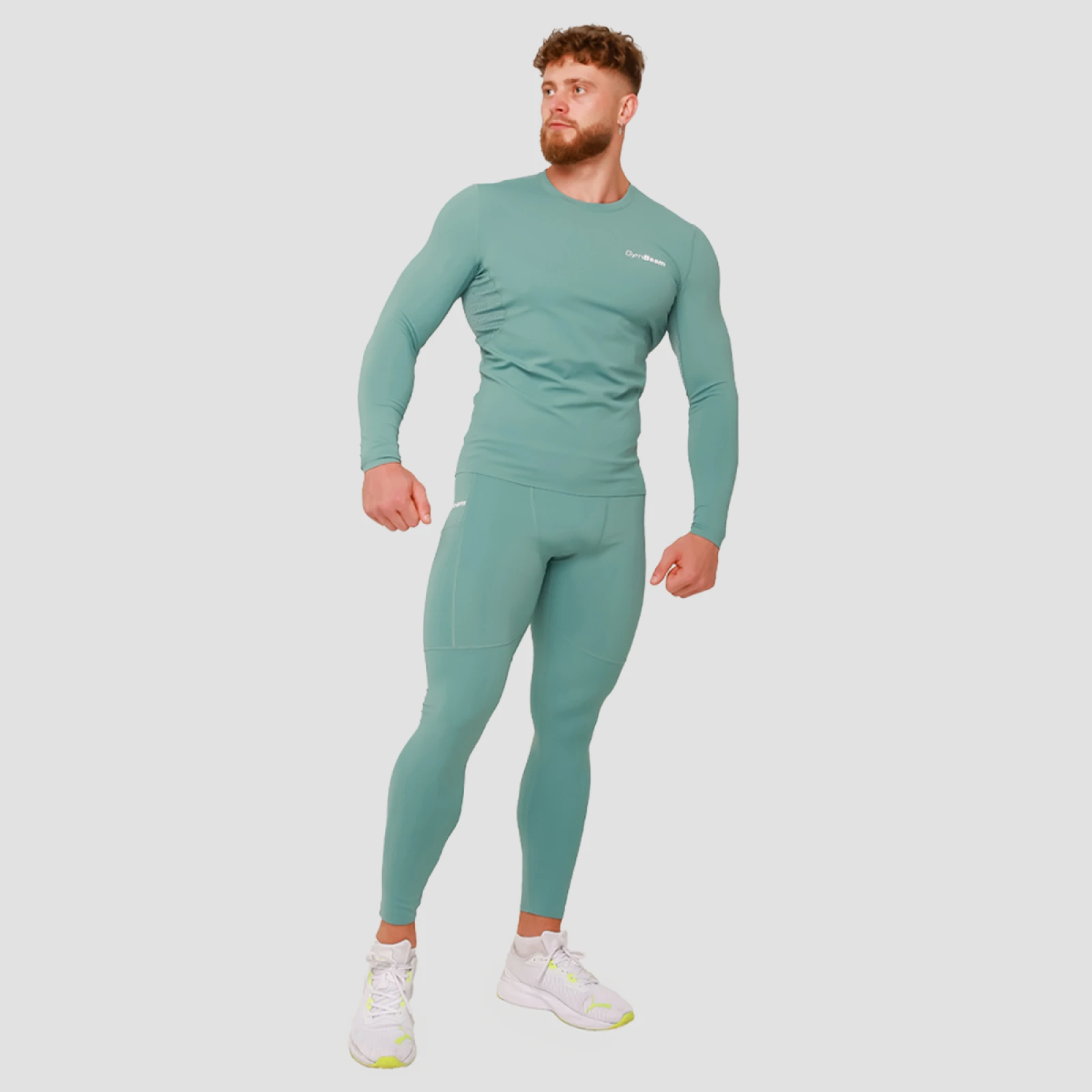 GymBeam Colanți de compresie High Blue · záber 5