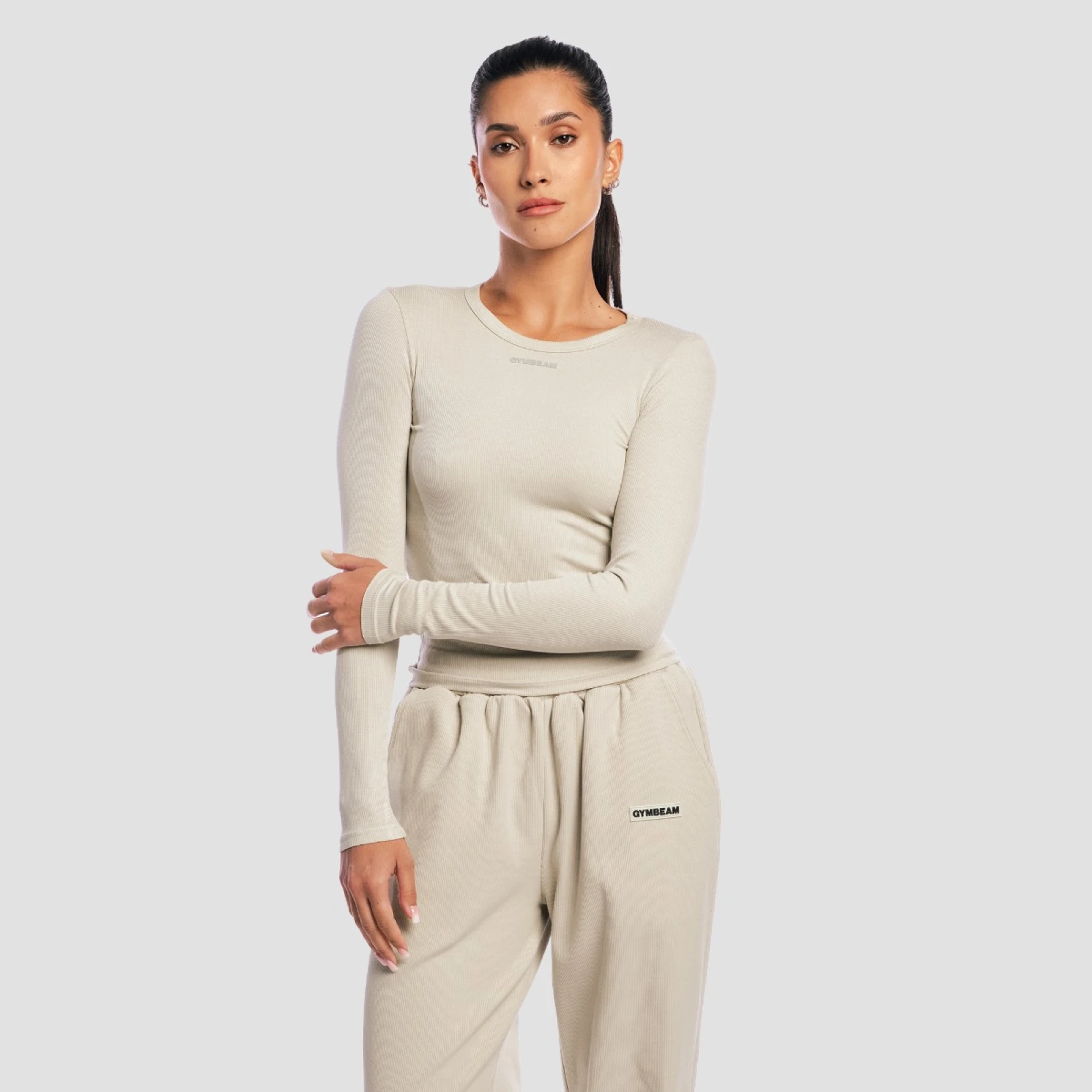 GymBeam Top cu mânecă lungă pentru femei Aura Grey · záber 4