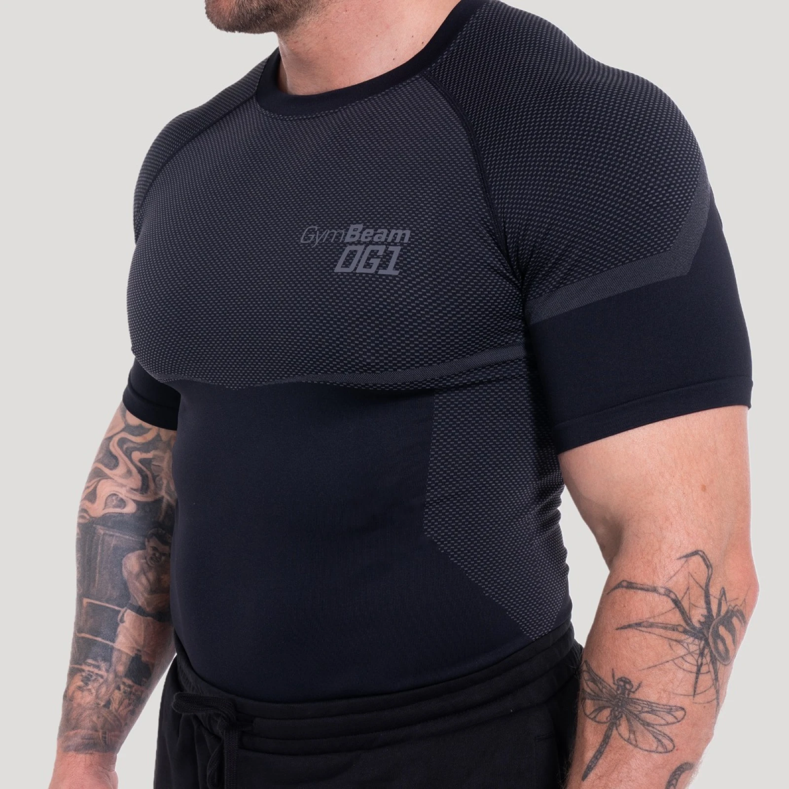 GymBeam Tricou fără cusături OG1 Black/Grey · záber 3