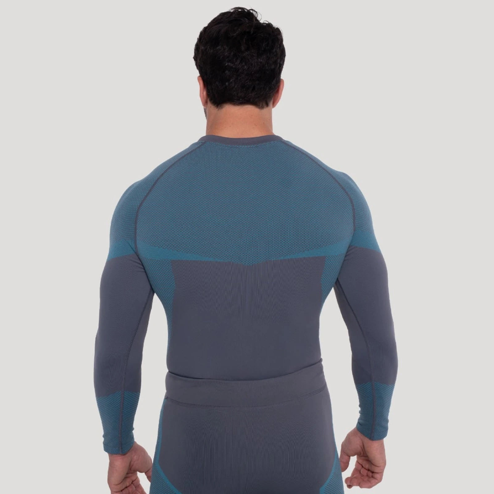 GymBeam Tricou fără cusături cu mâneci lungi OG1 Grey/Blue · záber 4