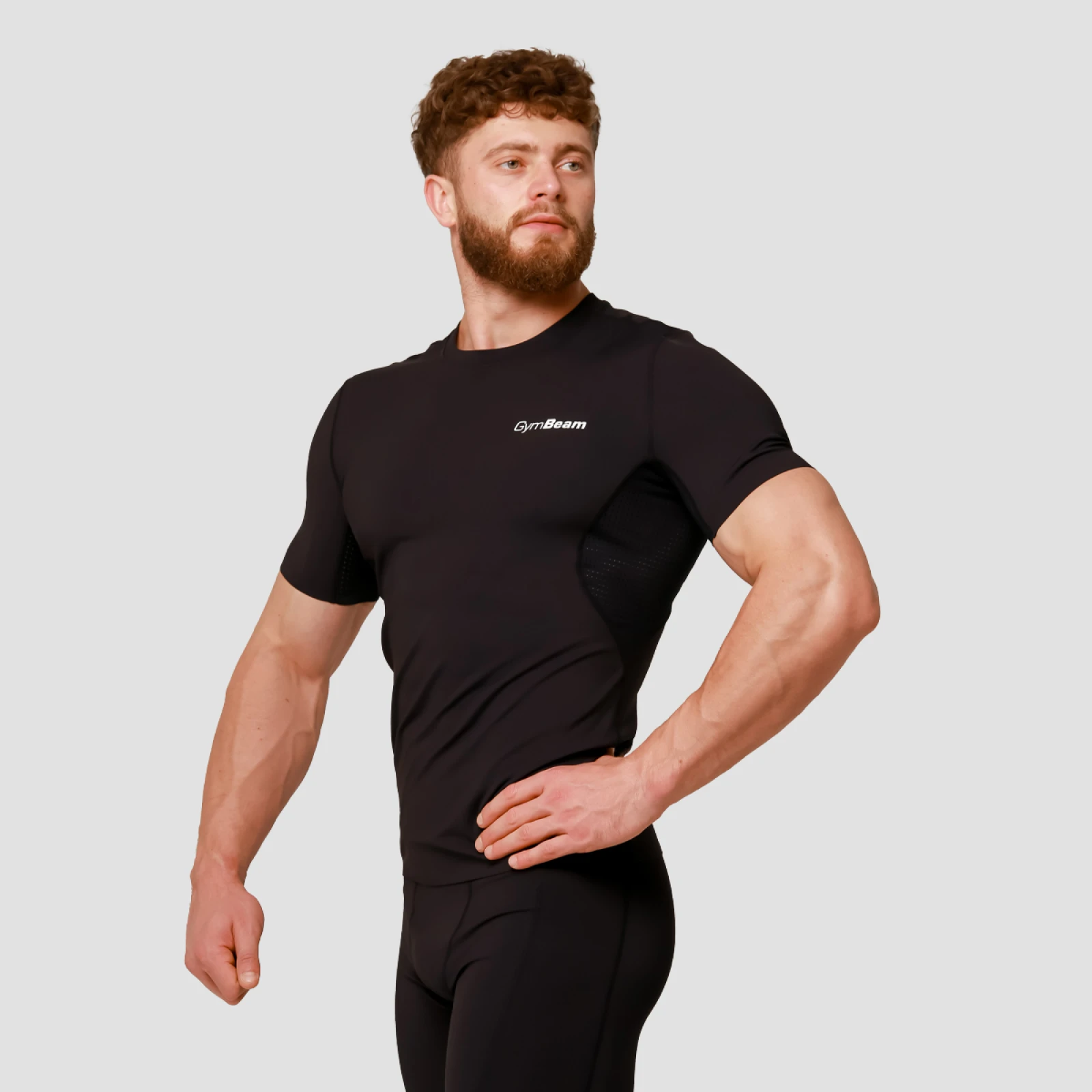 GymBeam Tricou de compresie Mid Black · záber 4